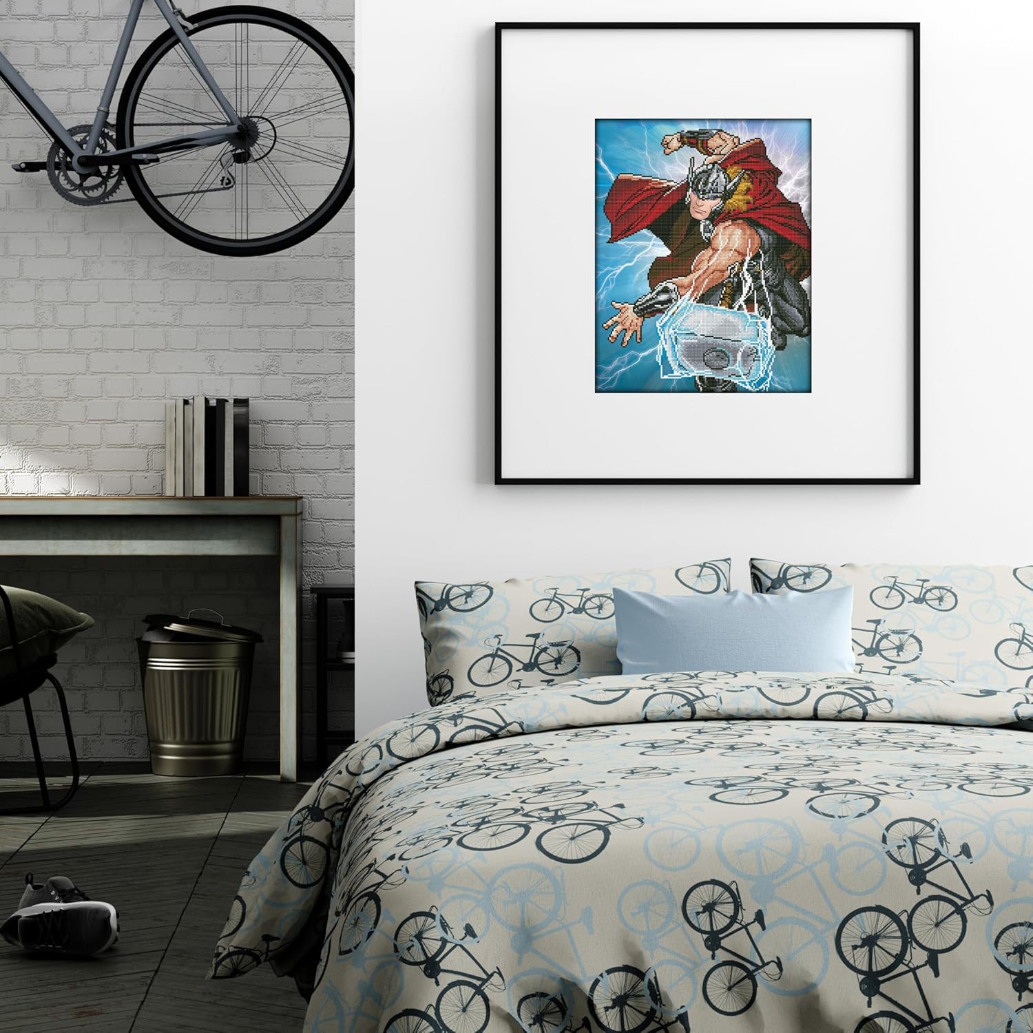 DIAMOND DOTZ Thor Strikes Marvel Diamond Painting Kits for Adults - Diamond Art Kits a Relaxing Creative Craft Kit with Dotz Gems 21" x 16.6"