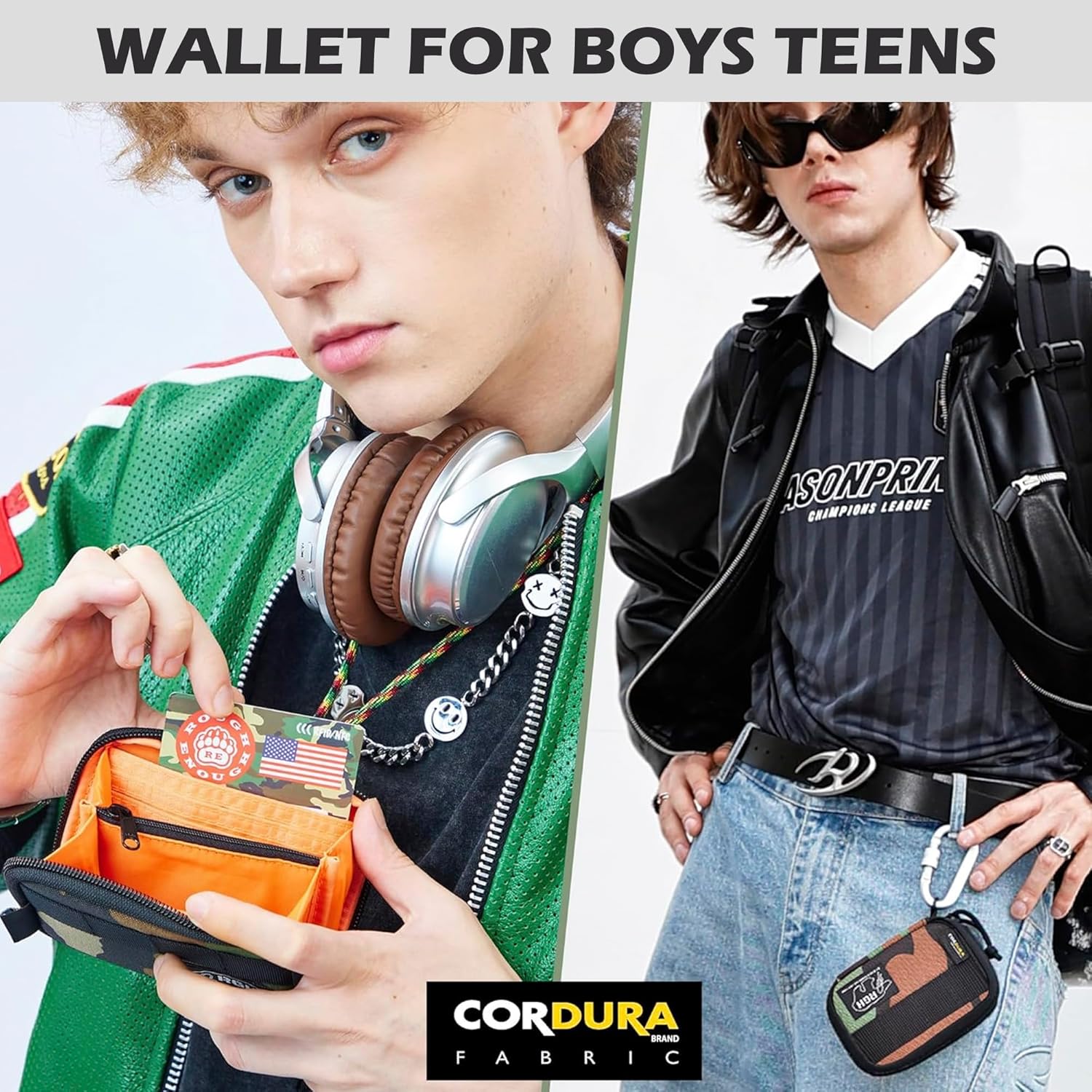 ROUGH ENOUGH Tactical Wallet - 500D Cordura With YKK Zipper For Men