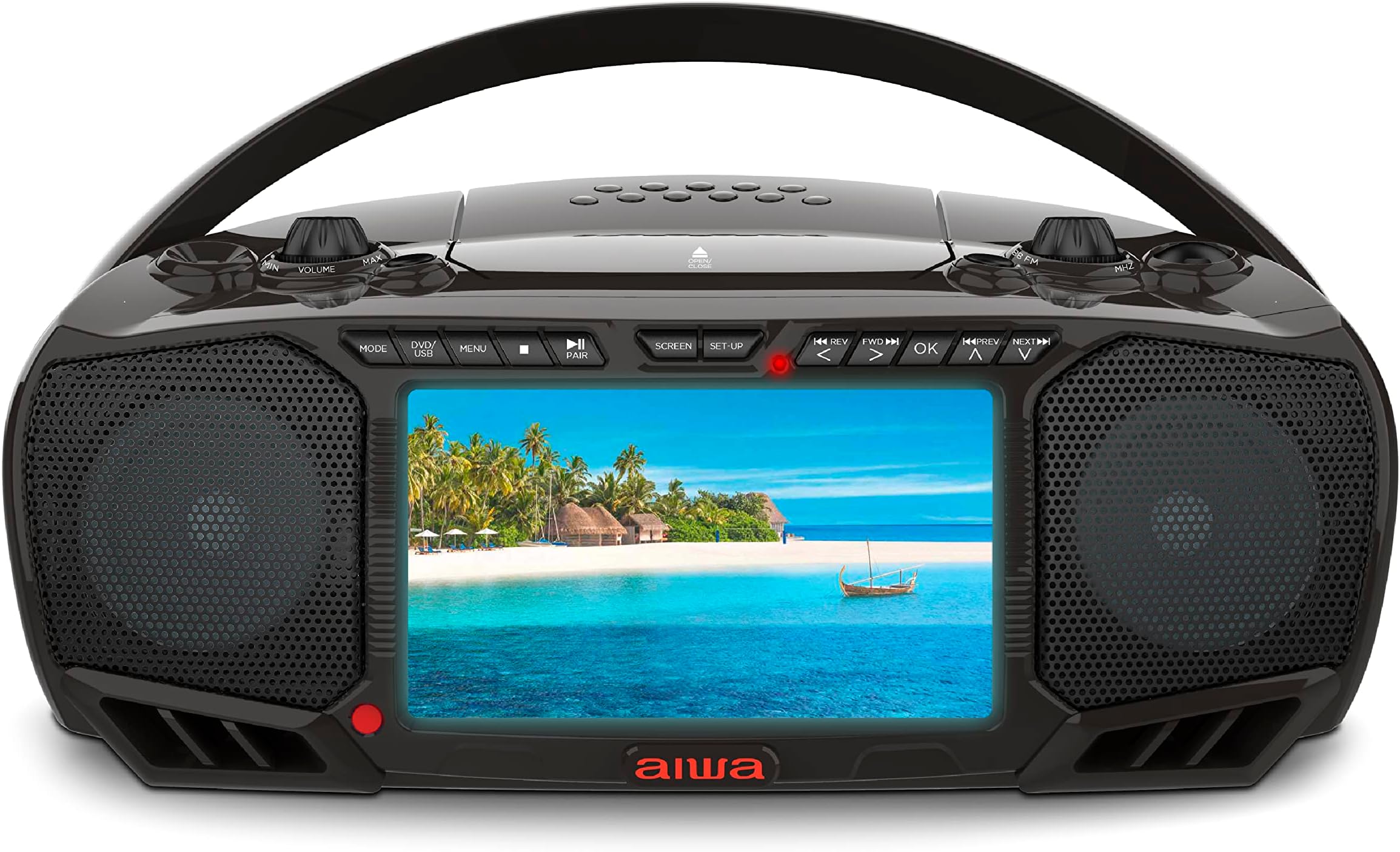 Portable DVD Player, Crystal Clear Sound with Dual 3W Speakers and Bass Function, Featuring a 7" LCD Display, Bluetooth Connectivity, FM Radio, CD/DVD Playback