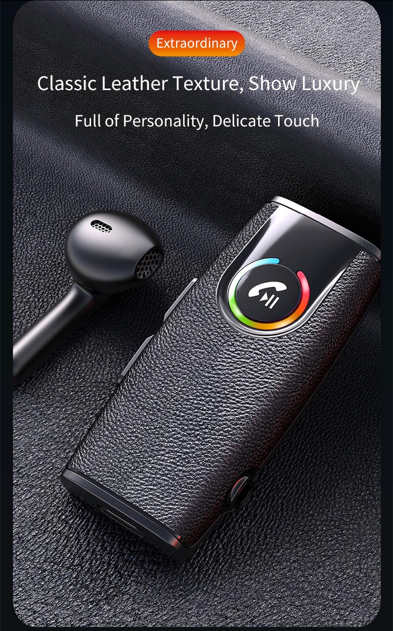 Bluetooth Empfänger für Auto, Bluetooth 5.3 AUX Adapter, Drahtloser Empfänger Sender mit LED-Anzeige, Audio-Empfänger für alte Lautsprecher/Telefon/Kopfhörer/PC, unterstützt 2 Geräte, geringe