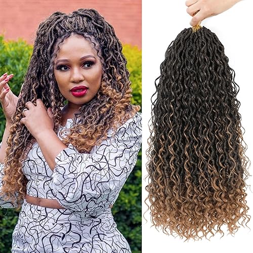 8 Paquetes de Cabello de Ganchillo Goddess Faux Locs para Mujeres Negras, Cabello de Ganchillo Goddess Locs, Locs Estilo Boho, Cabello River con