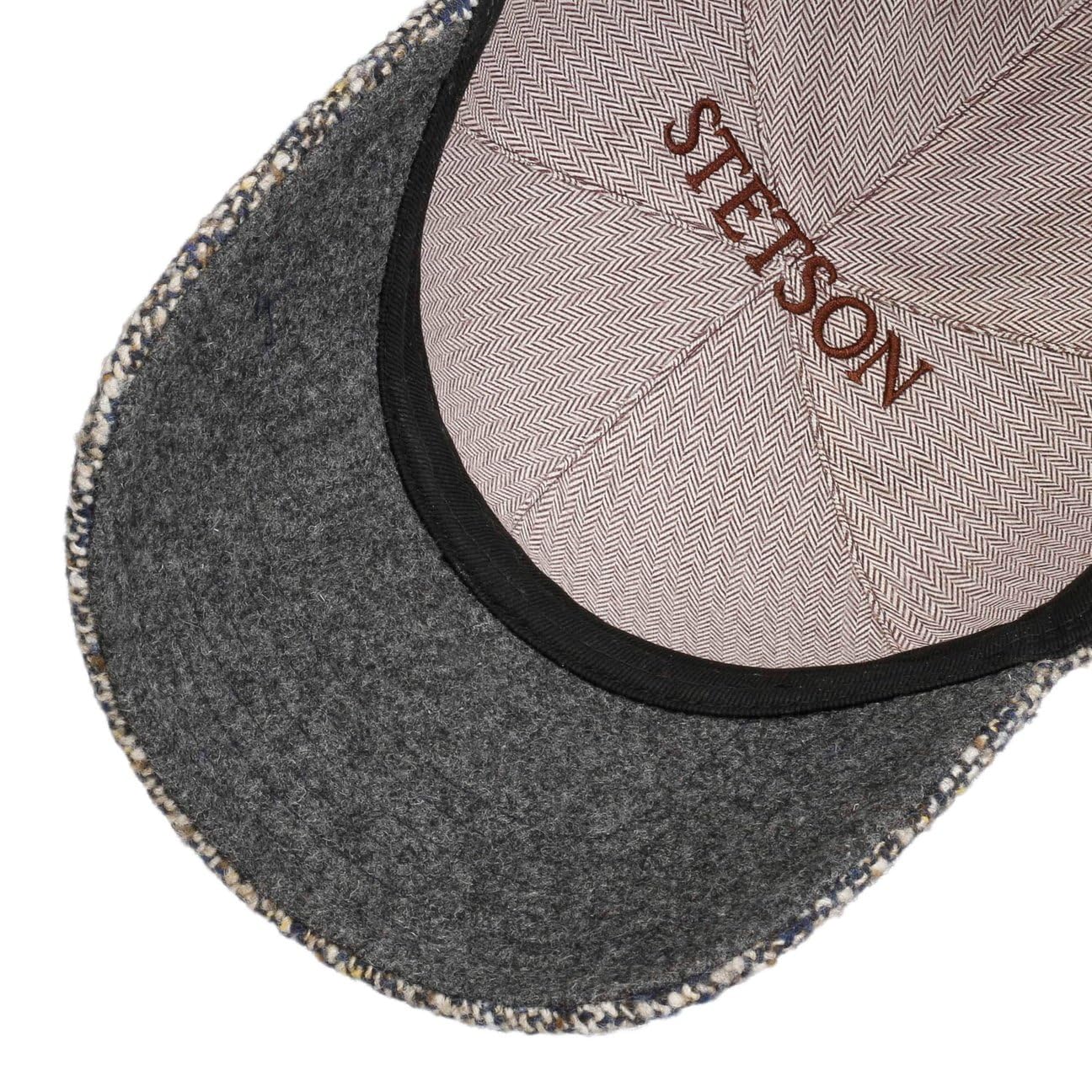 Stetson Classic Donegal Tweed Cap Flache Form Wollcap mit Schirm Größenverstellbar Schurwolle Unisex Herbst Winter