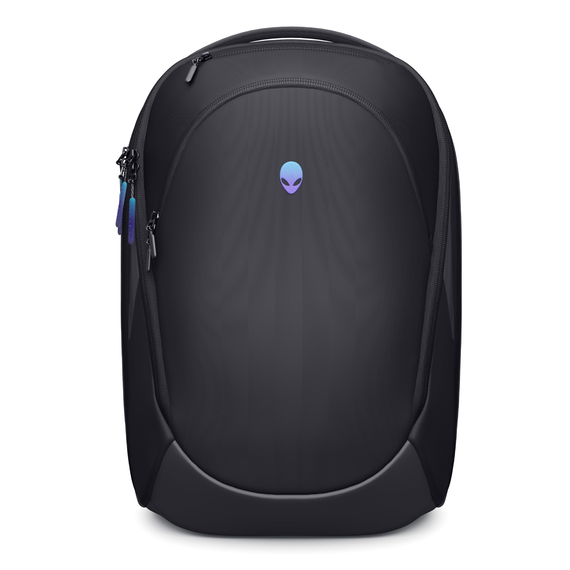 Alienware 18 Rucksack – AW7825P – 28 L Kapazität, atmungsaktives 3D‑Mesh, magnetische Taschenorganizer, RFID‑sicheres Fach, wetterfest, 3D irisierendes reflektierendes Alienware‑Logo – Schwarz