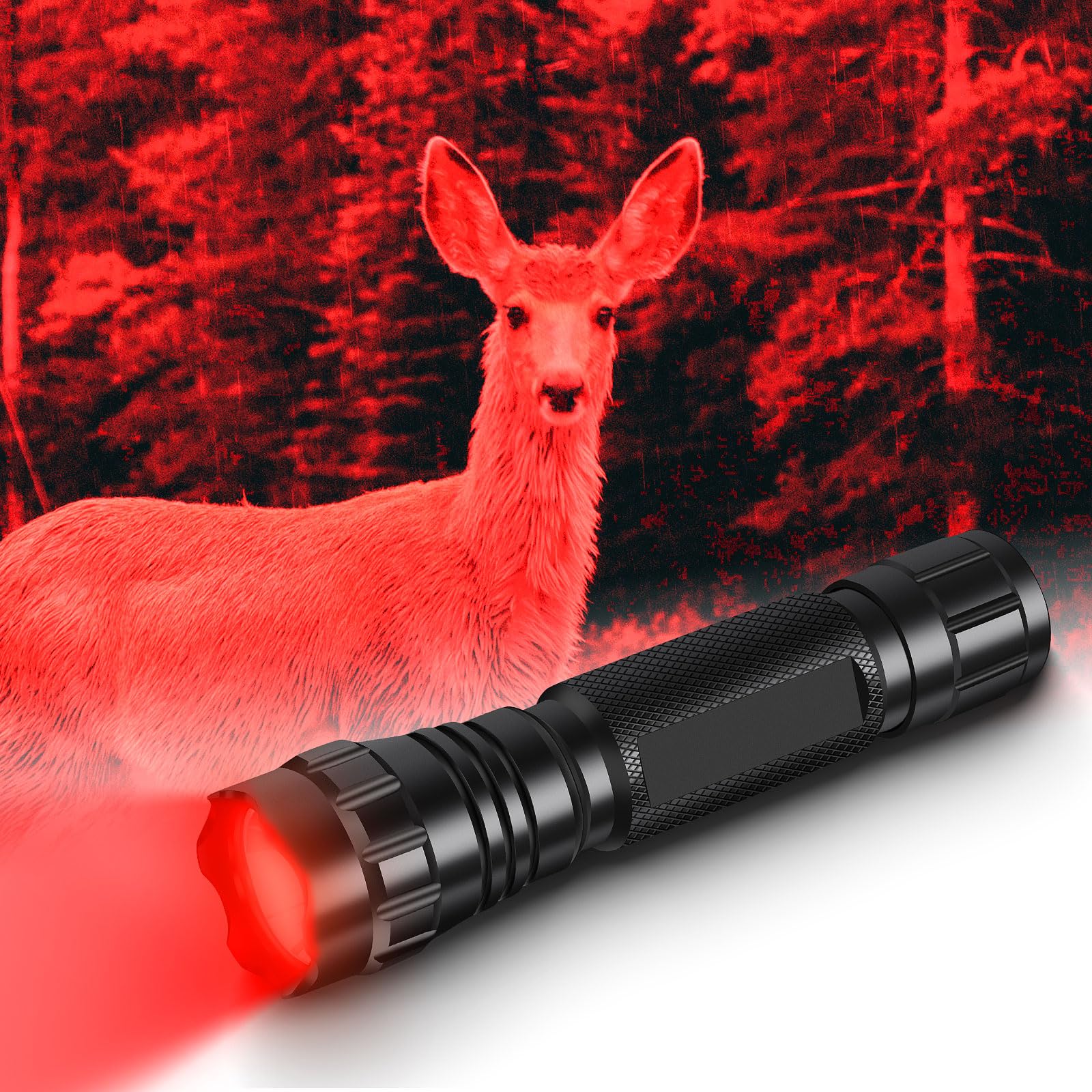 Snapklik.com : WINDFIRE Red Light Flashlight Rechargeable Hunting LED ...