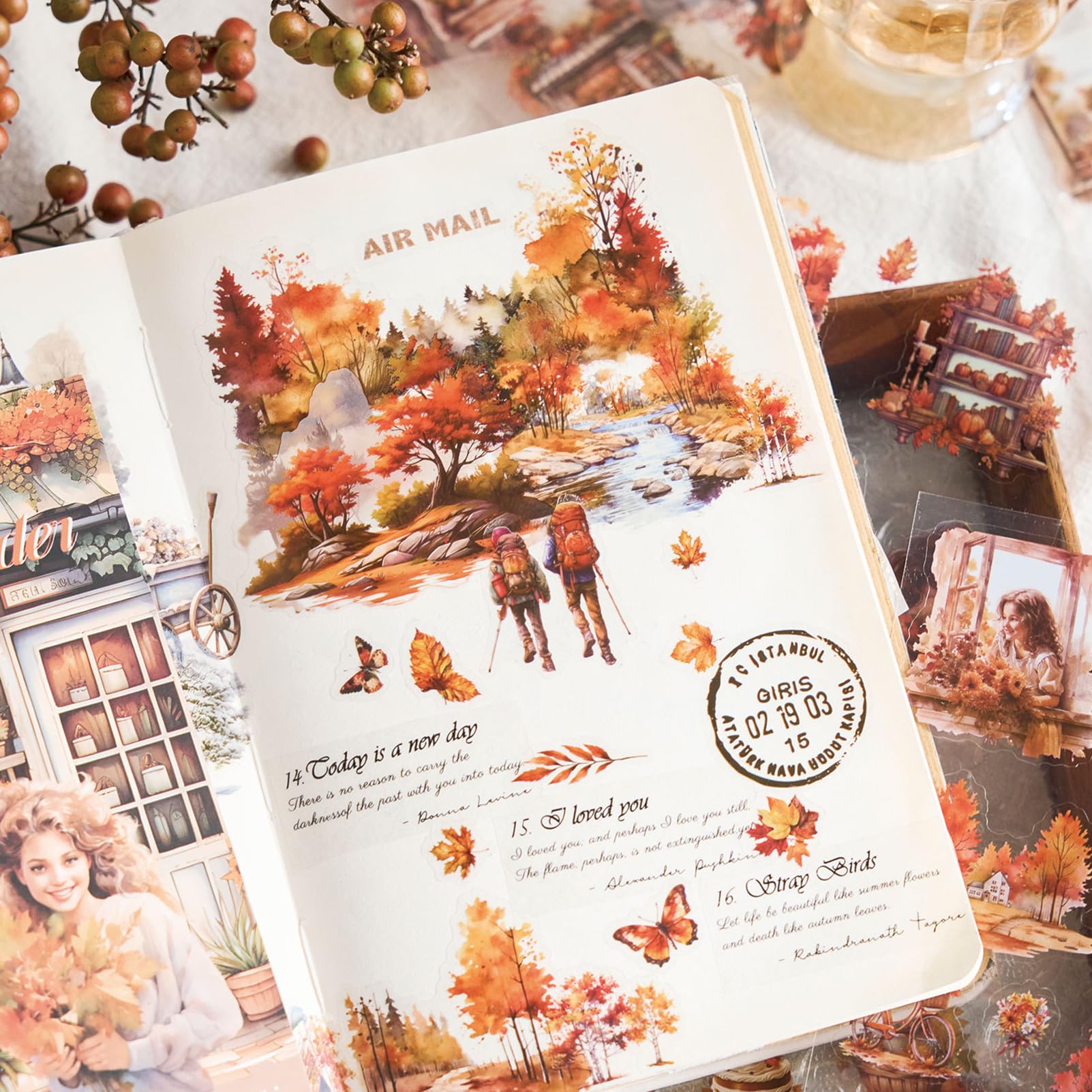 Snylcce 20 Sheets PET Stickers, Vintage Journaling, Scrapbooking Supplies - Image 4