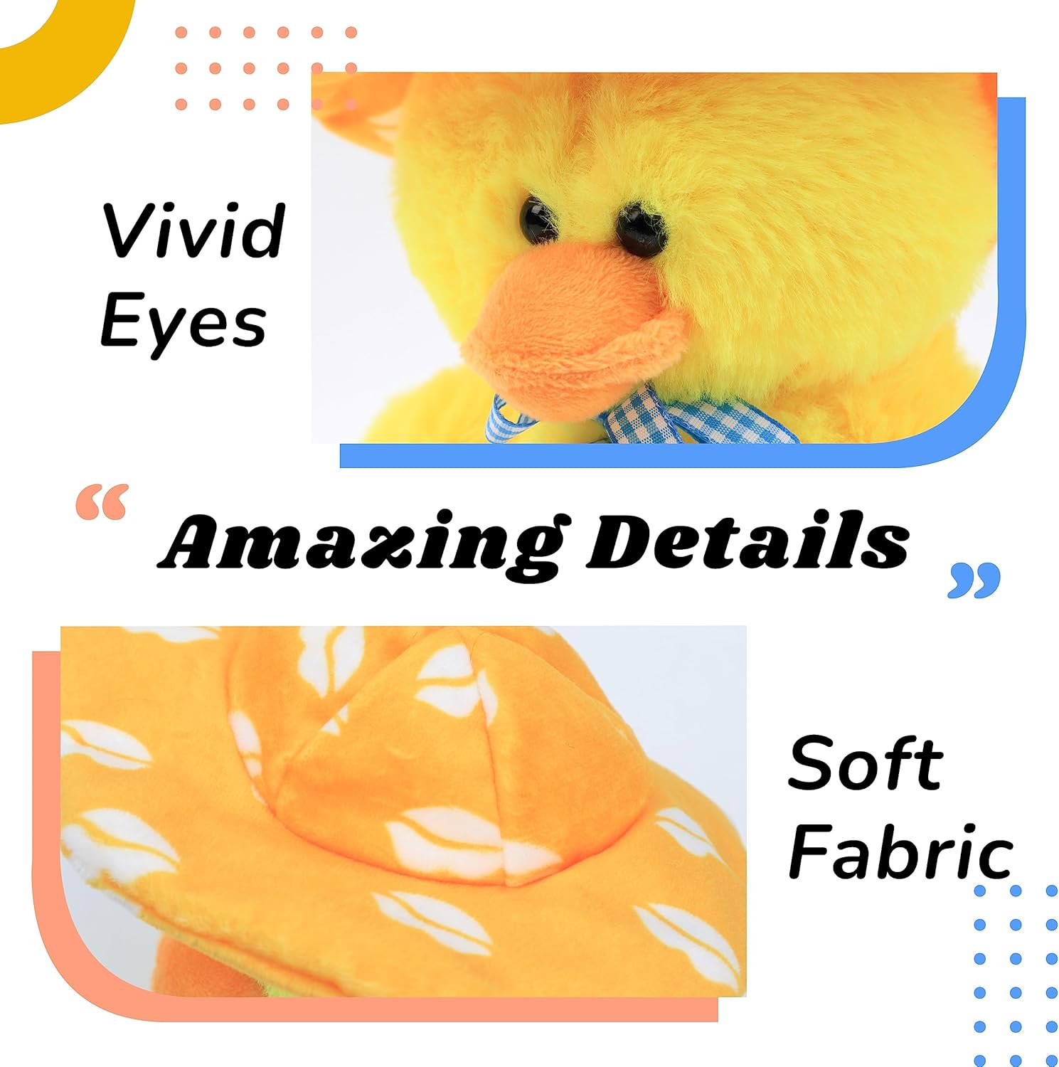 Hopearl Talking Singing Duck Toy Repeats What You Say Walking Duckling Electric Interactive Animated Toy Speaking Plush Buddy Gifts for Toddlers, Yellow, 8'' - Image 5