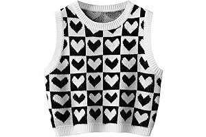 Strawberry Print Round Neck Heart Crop Top