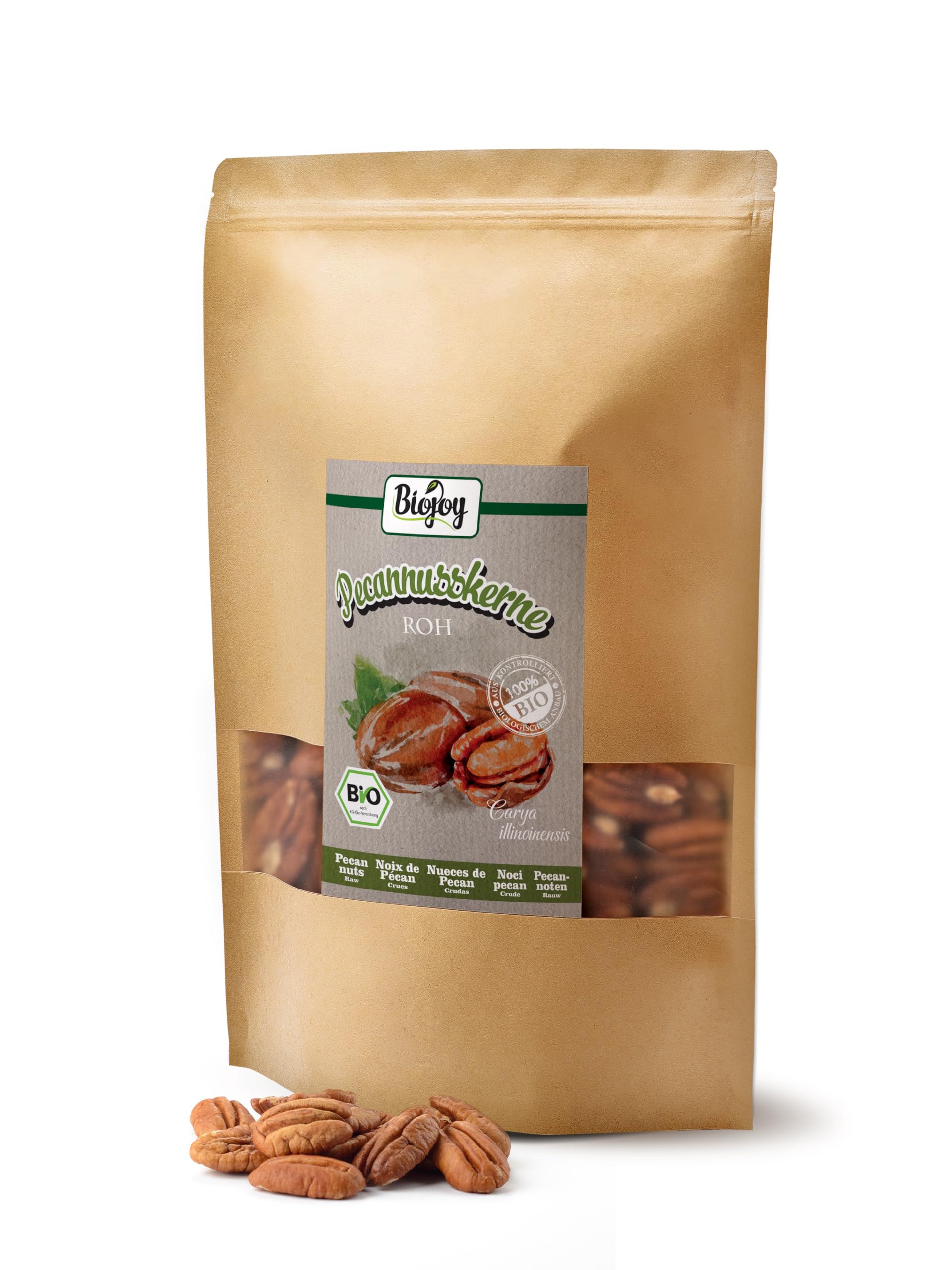Biojoy Noci Pecan BIO (1 kg), Noci Pecan a metà, crude e non salate