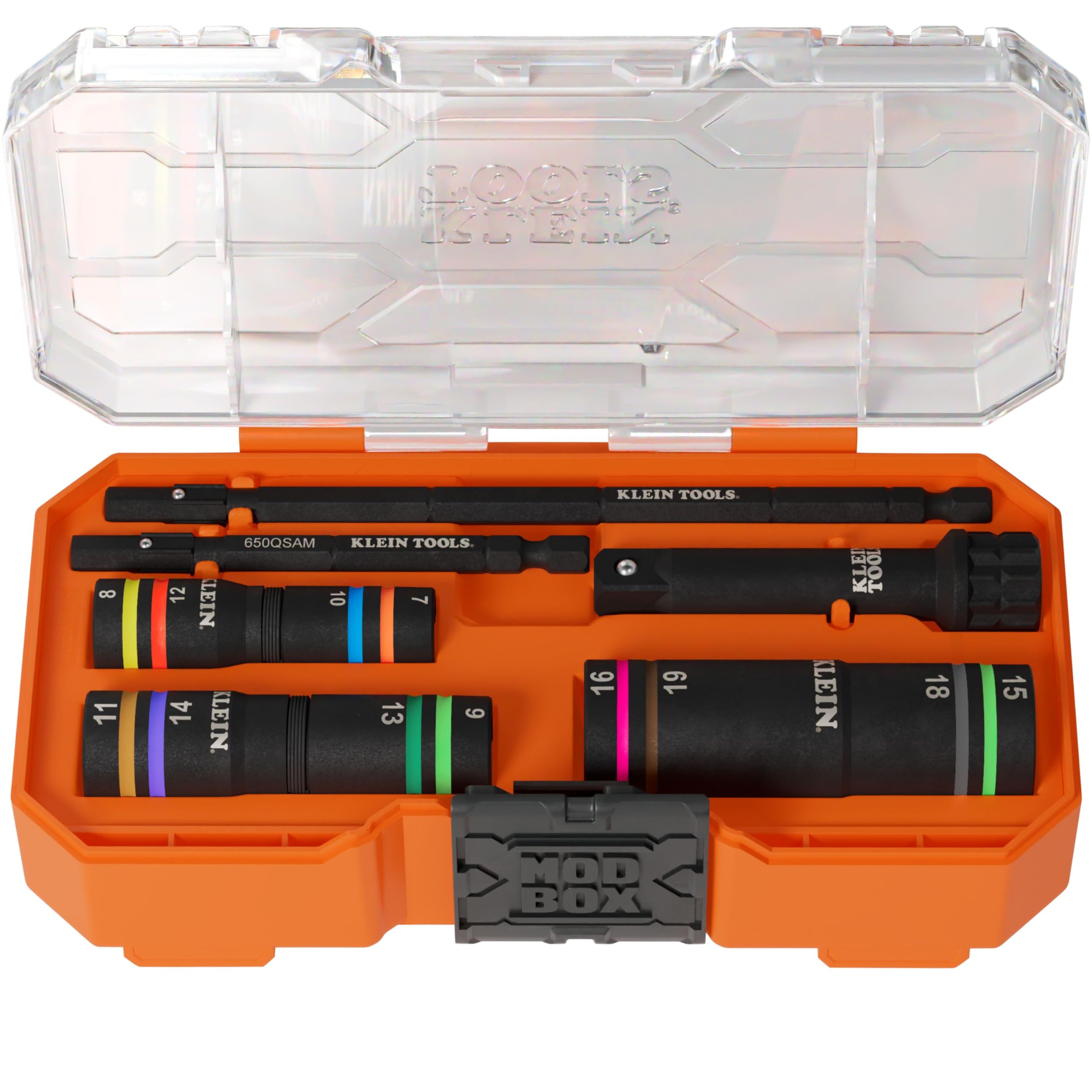 Klein Tools 653MQS KNECT Impact-Rated Quad Socket Set, 12 Sizes in