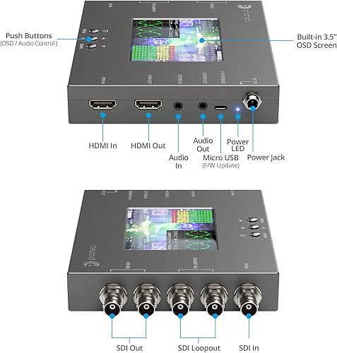 Miniatura 3 de gofanco Prophecy HDMI a 3G-SDI - Escalador de convertidor bidireccional con pantalla LCD de 35 pulgadas conversión cruzada HDMI y SDI control OSD