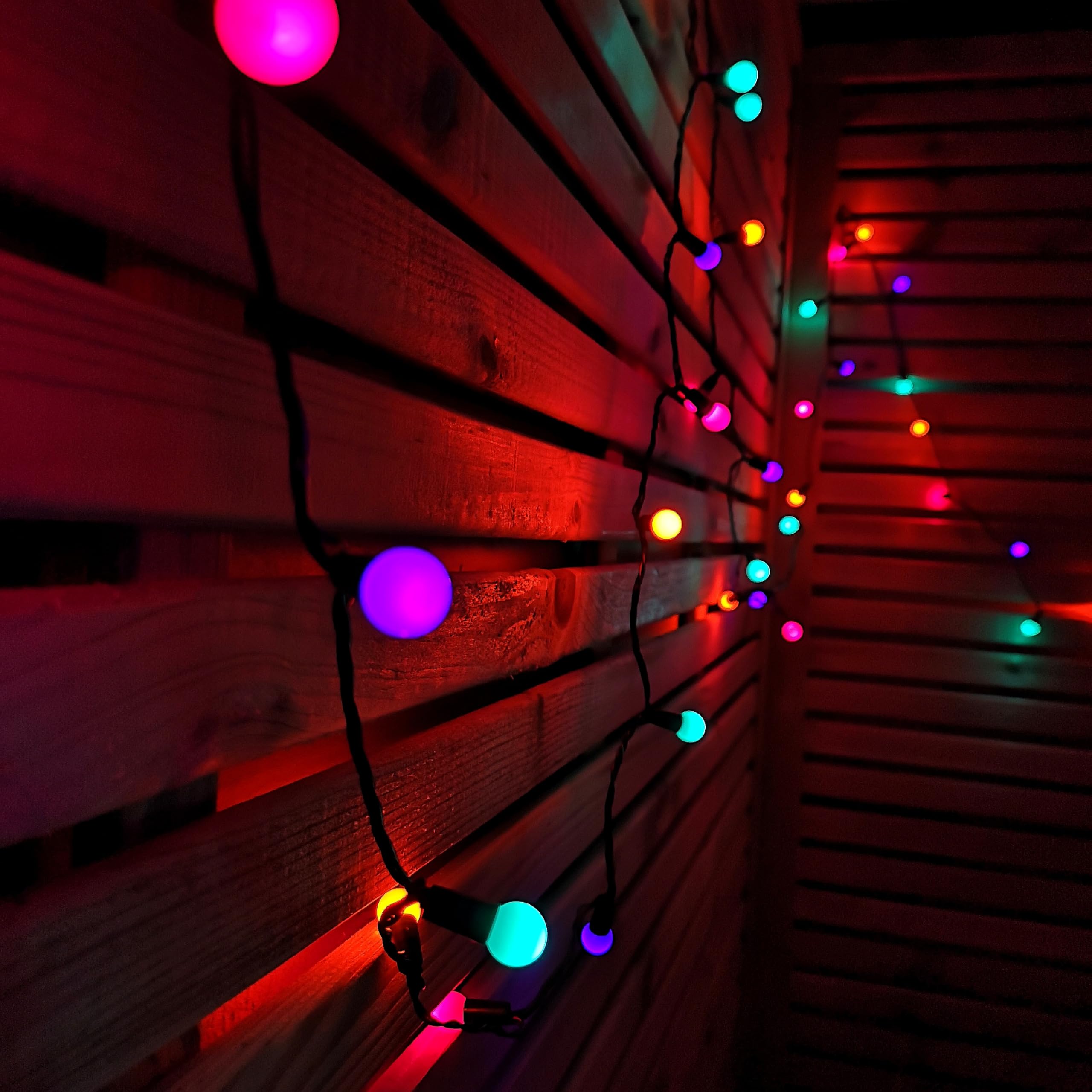 Premier 10m 100 LED Pearl Berry Rainbow String Lights Garden Christmas Lights with Timer