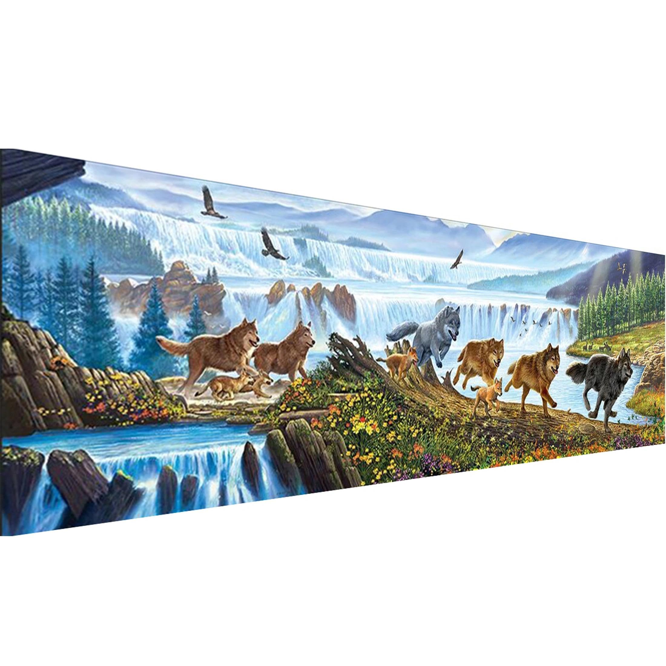 YALKIN DIY Diamond Painting Kits for Adults, 5D Large Diamond Art with Round Drills Full Drill Gem Big Painting Set for Home Wall and Gifts 12x35inch (30x90CM)