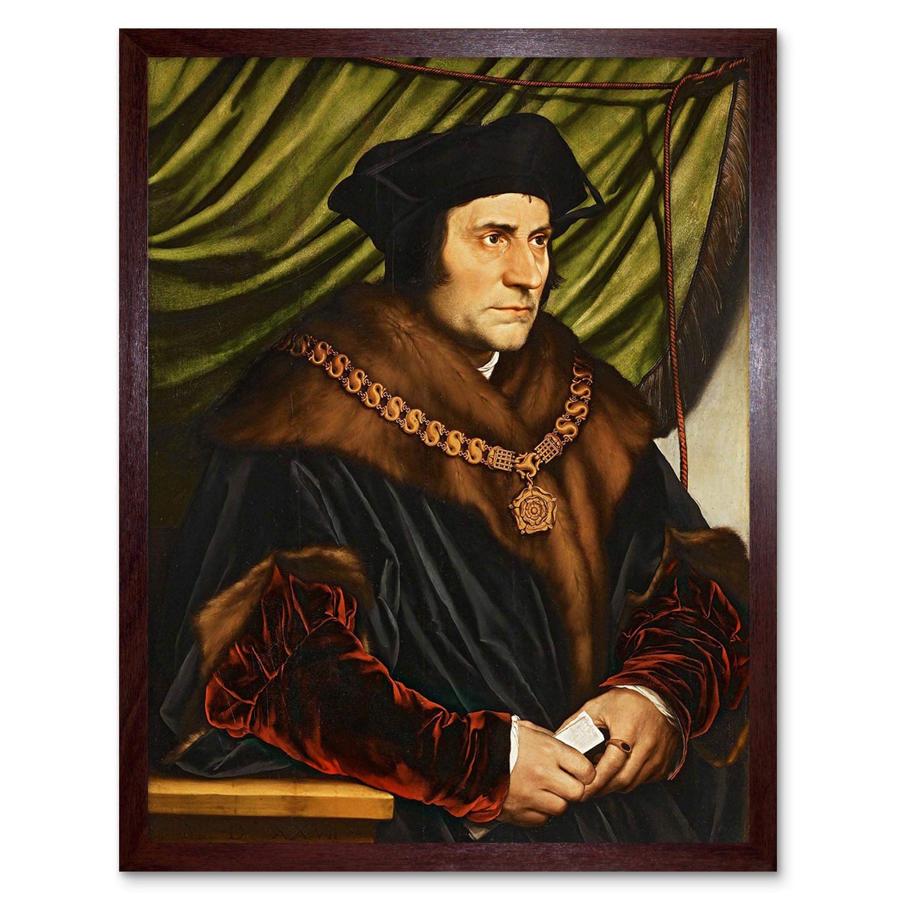 Wee Blue Coo Painting Antique Holbein Junior Minister Sir Thomas More Art Print Framed Poster Wall Decor 12X16 Inch