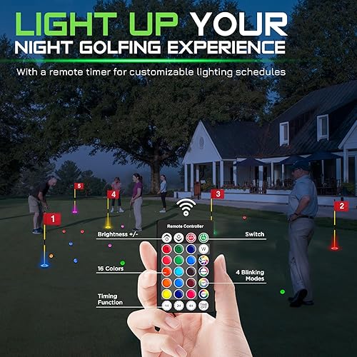 Miniatura 3 de KINGTOP Luz de hoyo de golf LED recargable - Impermeable, lente de iluminación enfocada, control remoto, perfecta para práctica nocturna de golf en