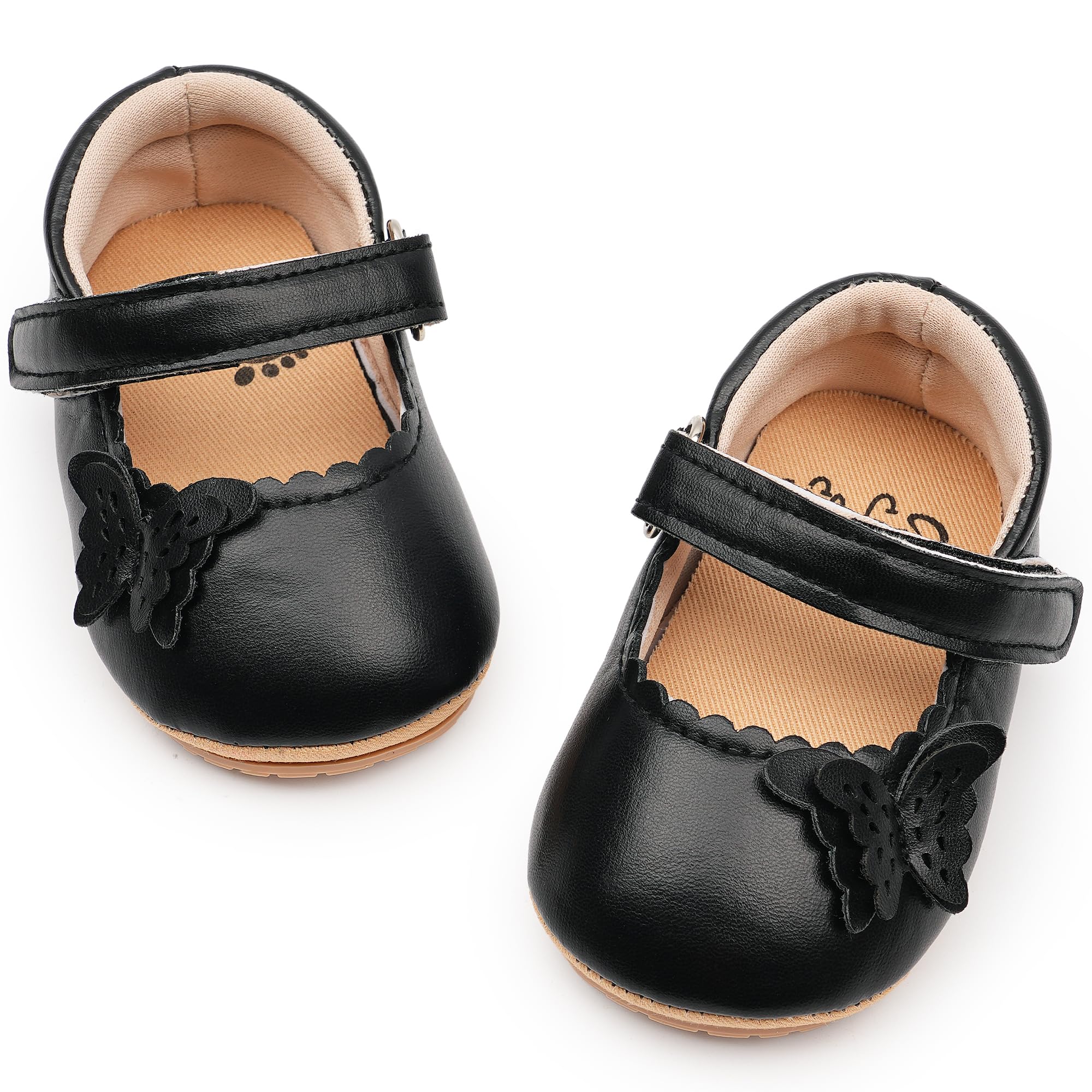 HONGTEYA Baby Girls Shoes Infant Mary Jane Flats Non Slip Newborn Moccasins