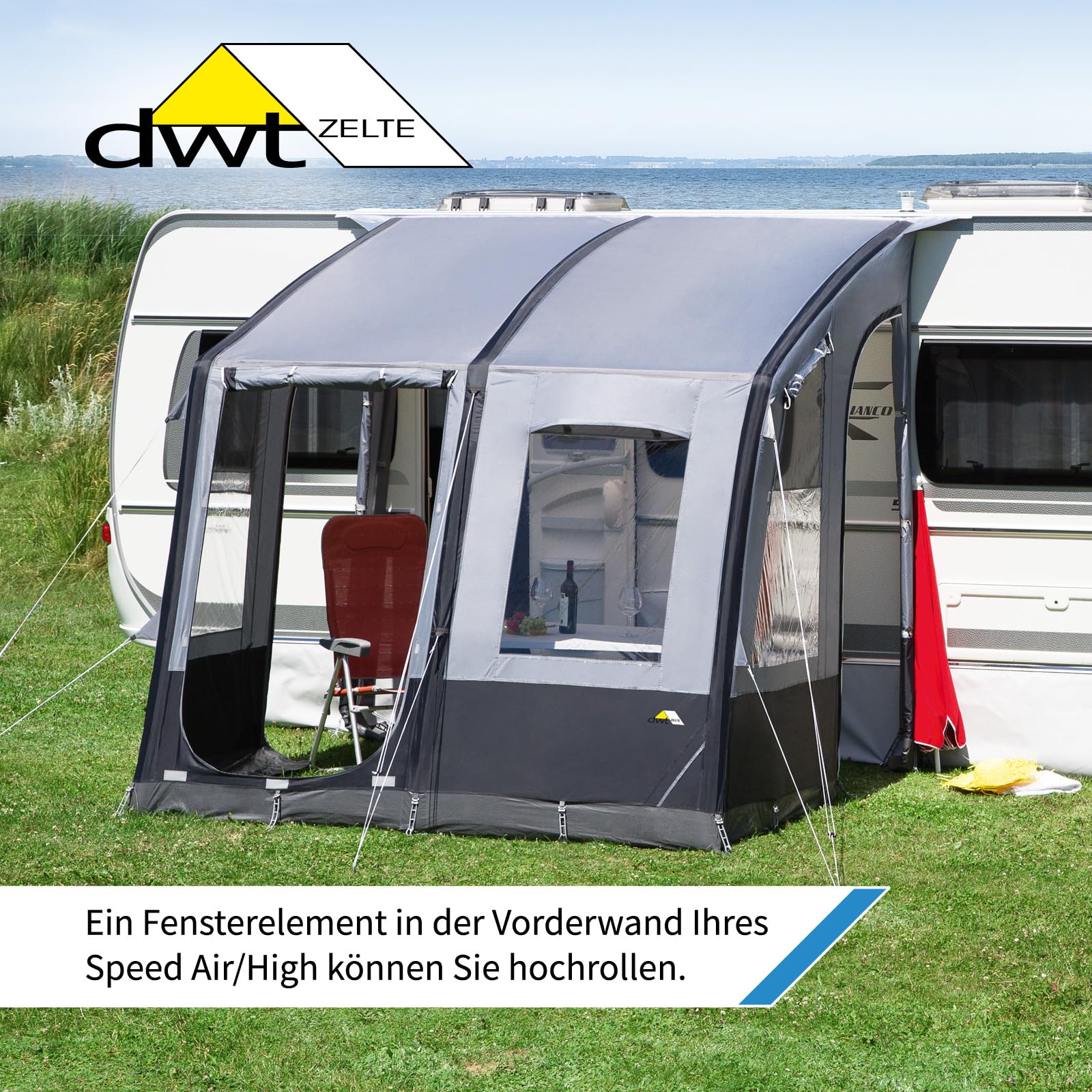 DWT Wohnwagen Vorzelt Speed Air/High, ideal für Reisecamping, leicht & aufblasbar