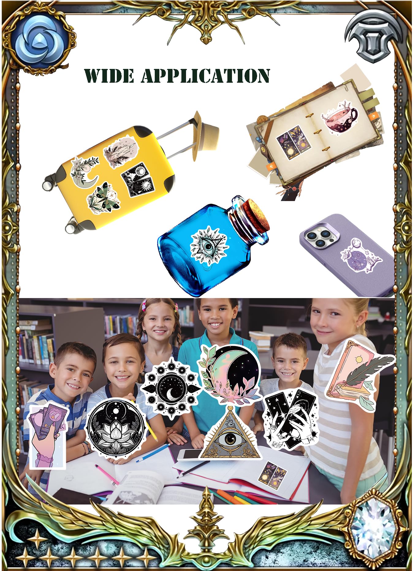 Calcomanías para botellas de agua, 100 calcomanías para adultos, lindas calcomanías impermeables para laptop, coche, monopatín, etc. (E, 100)