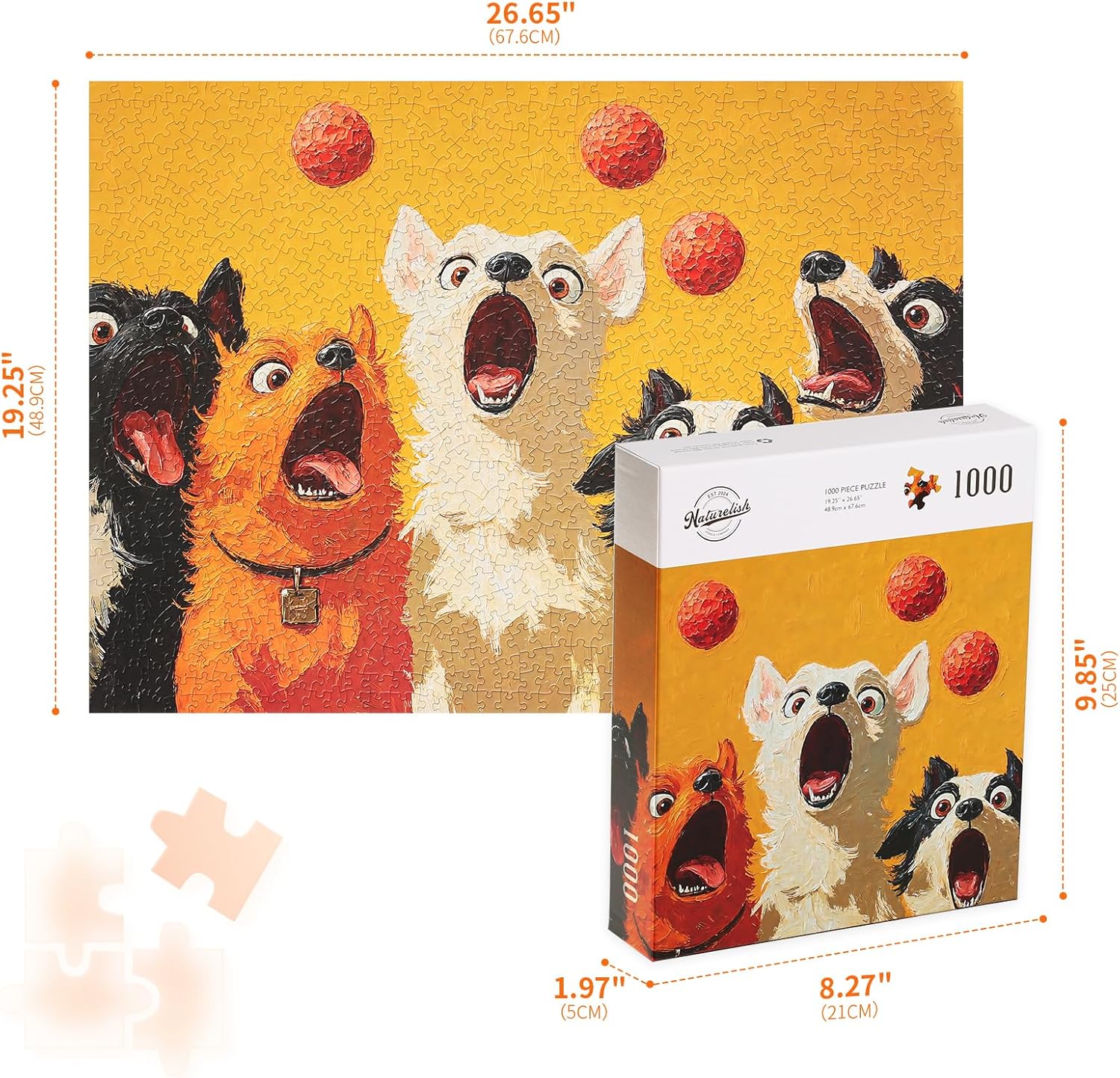 Jigsaw Puzzles for Adults 1000 Pieces, Animal Dogs Difficult Challenging Unique Puzzle for Game Night Family Home Decor, 20x27 Inches, 5 Dogs