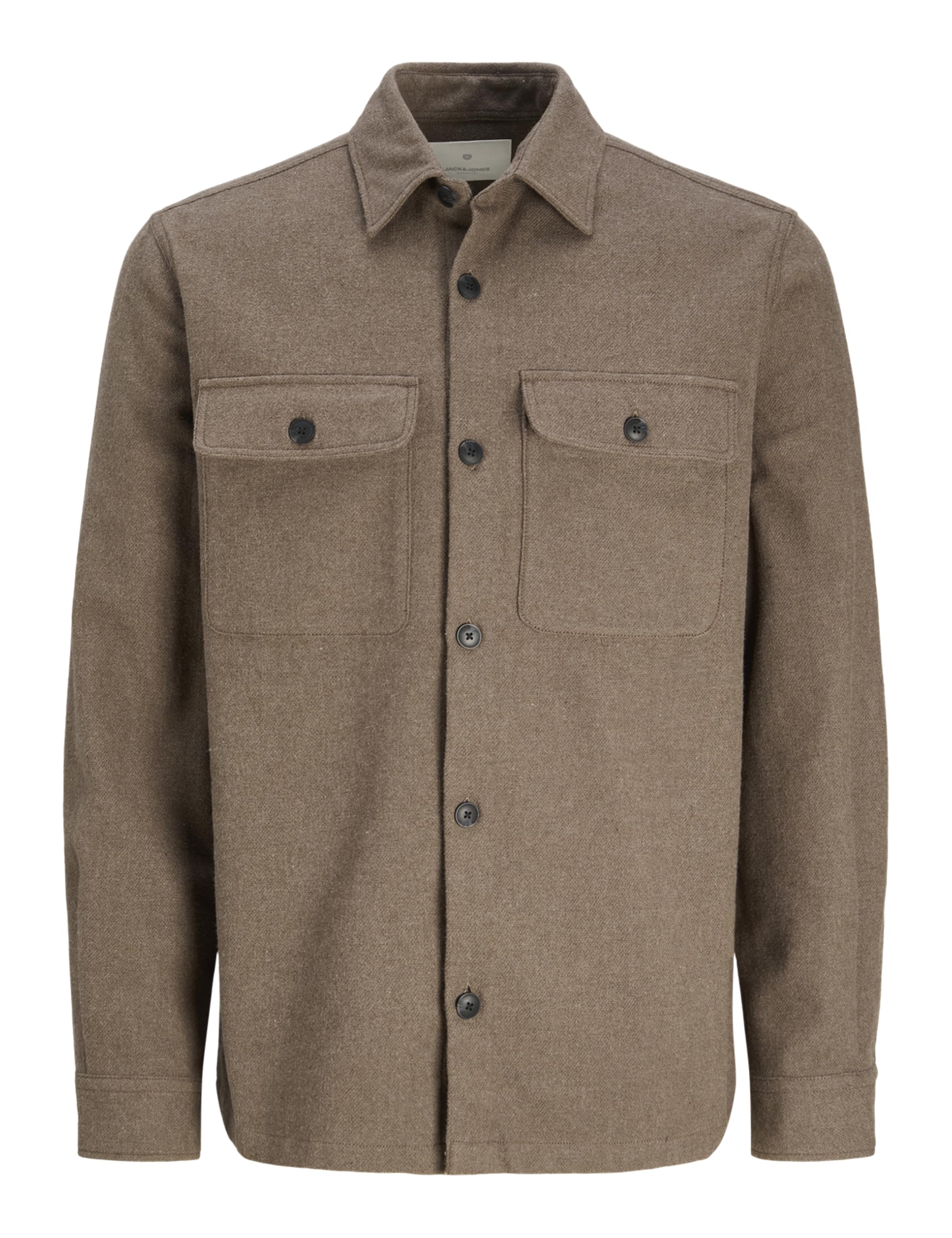 JACK & JONES Men's Jprraymond Melange Solid LS Overshirt Sn Long Sleeve Shirt
