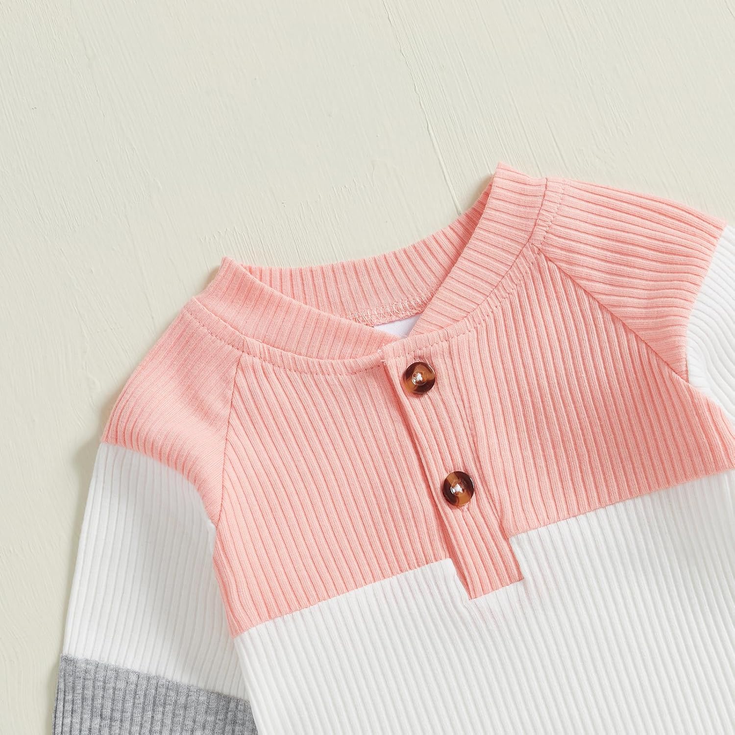 Thorn Tree Newborn Infant Baby Girl Clothes Ribbed Knitted Long Sleeve Romper Long Pants Stretchy Fall Outfits - Image 3