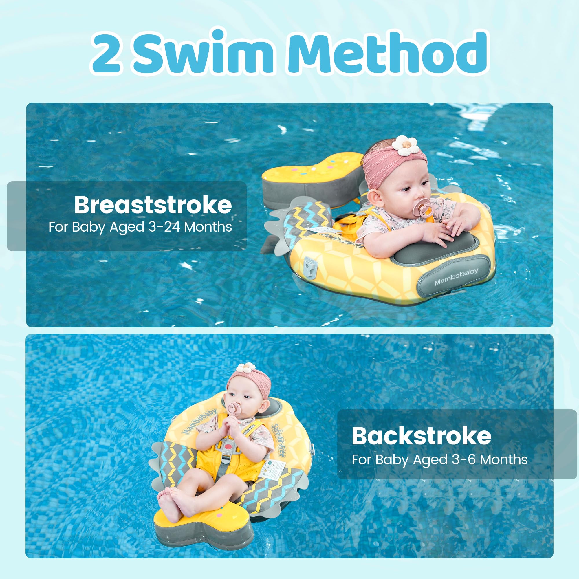 Bouée De Natation Bébé Non Gonflable – Sécurisée Et Confortable Pour Piscine, Lac Ou Mer – 3 à 72 Mois – Bleu Lac