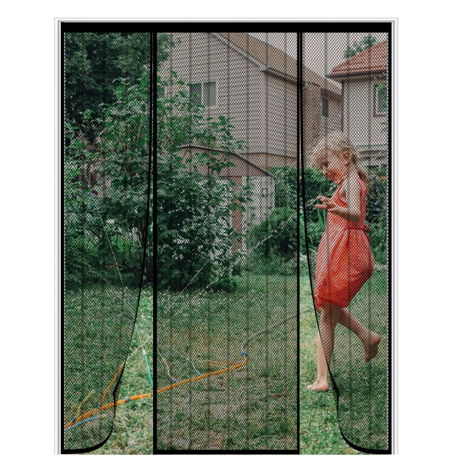 LXHFSH Magnetic Fly Screen Door 280x190cm Double Door Screen Curtain, Anti Mosquito Mesh Fly Curtain, Shut Automatically, Insect Protection Fly Curtain for Sliding Door, Patio Door, French Door — image 1