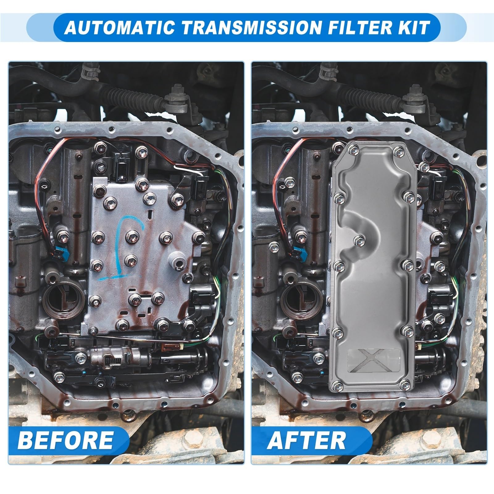 Miska olejowa filtra skrzyni biegów, pasująca do Mitsubishi, Montero 1997-2002 Zestaw uszczelek chłodnicy CVT automatyczna | Automatic Transmission Filter Oil Pan