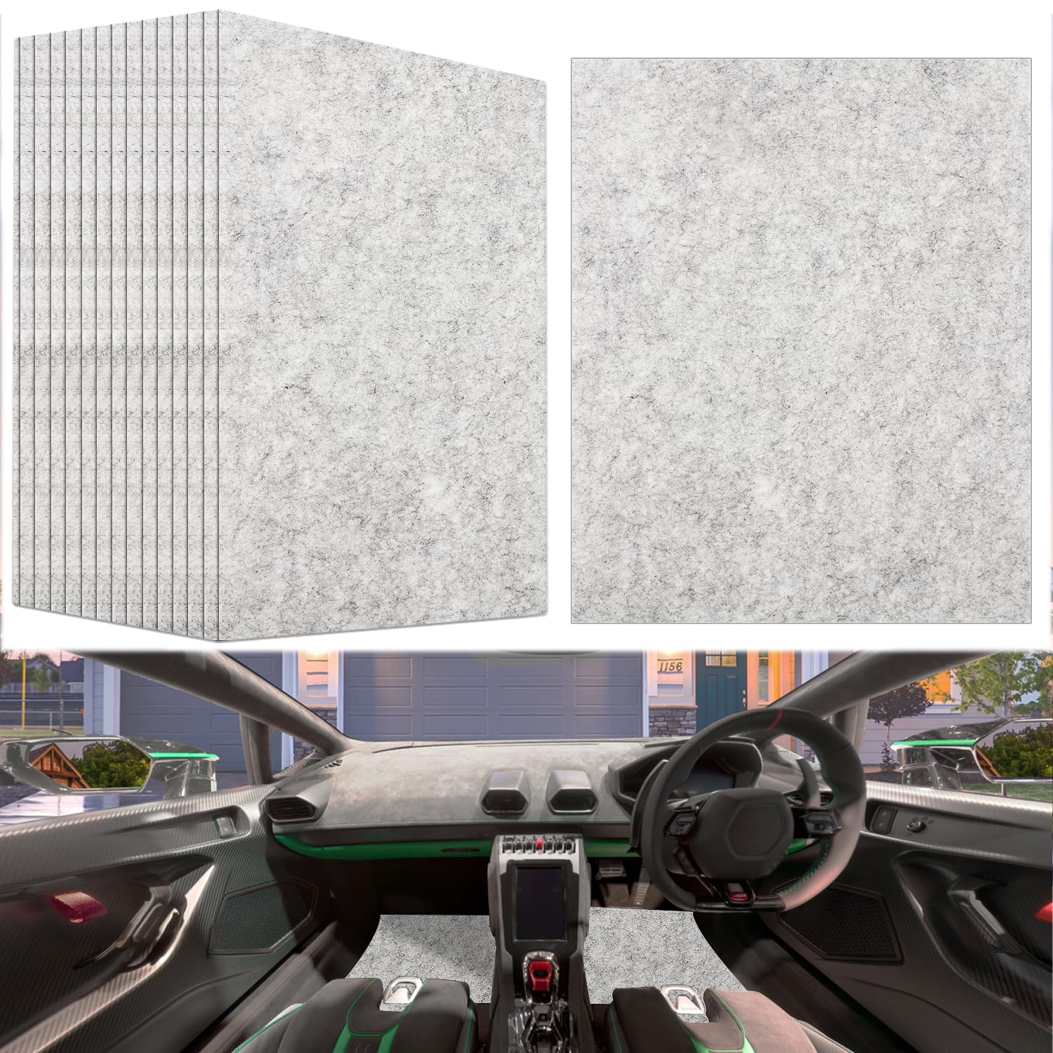 RUENXG 20PCS Grey Disposable Car Floor Mats 19 6x15 7 Inch Heavy-Duty Automotive Floor Protectors for Car Wash