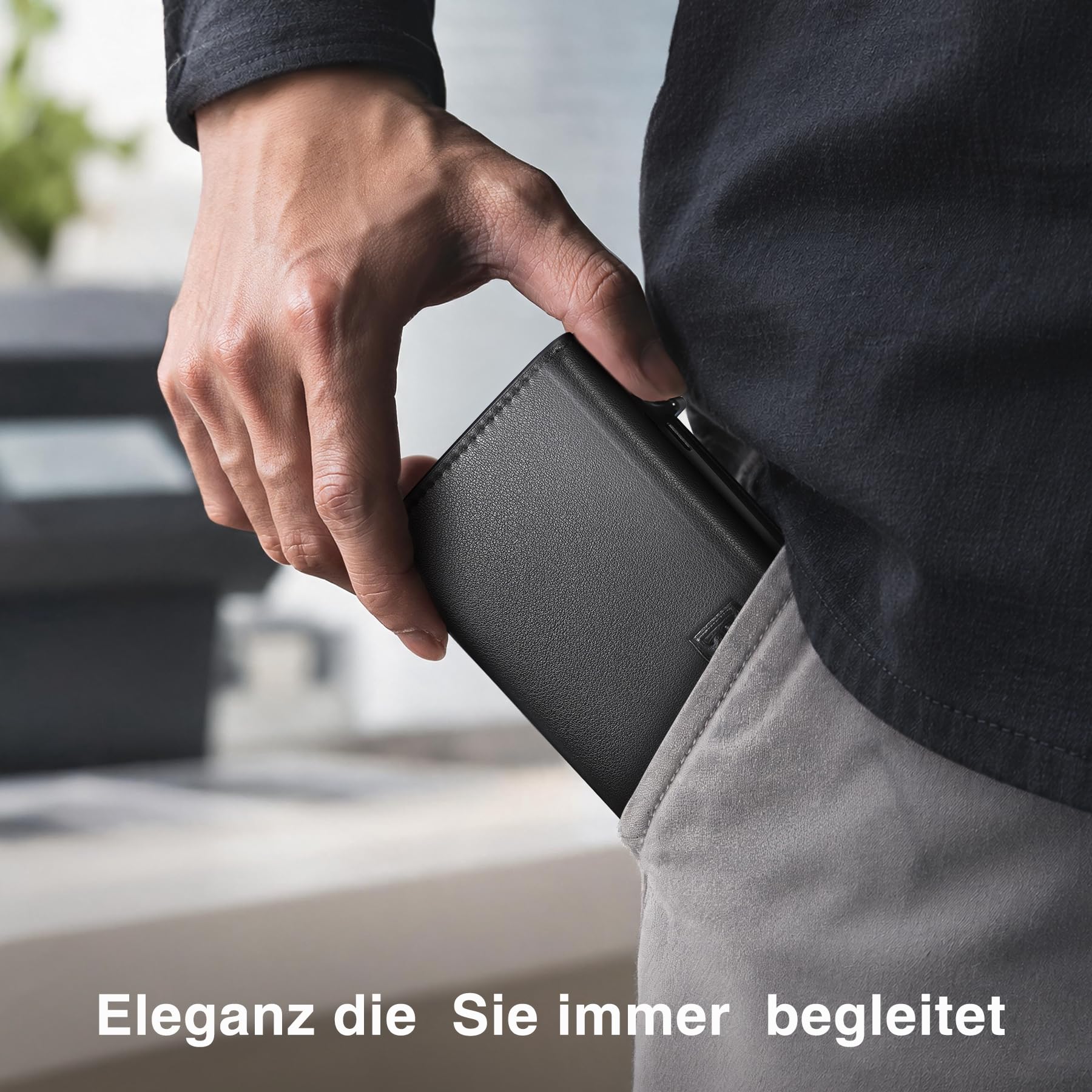 TENBST Hochwertige Geldbörse Herren, Exklusives Slim Wallet mit Münzfach & RFID Schutz, luxuriöses Leder Portmonee Herren, 8 Fächer für Kreditkarten, Elegantes Kartenetui, edle Geschenke für Männer