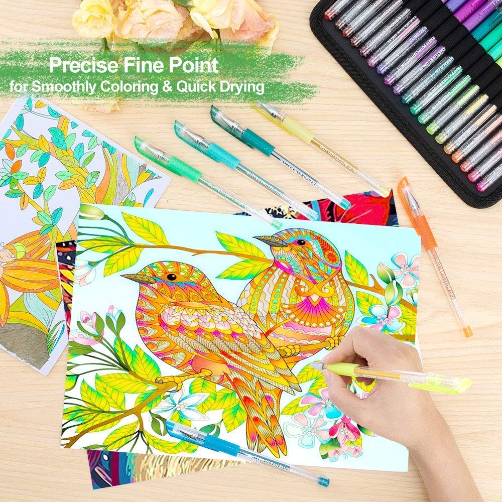 TANMIT 80 Glitter Gel Pens Plus 80 Refill, 36 Gel Pens for Adult Coloring Books - Image 6