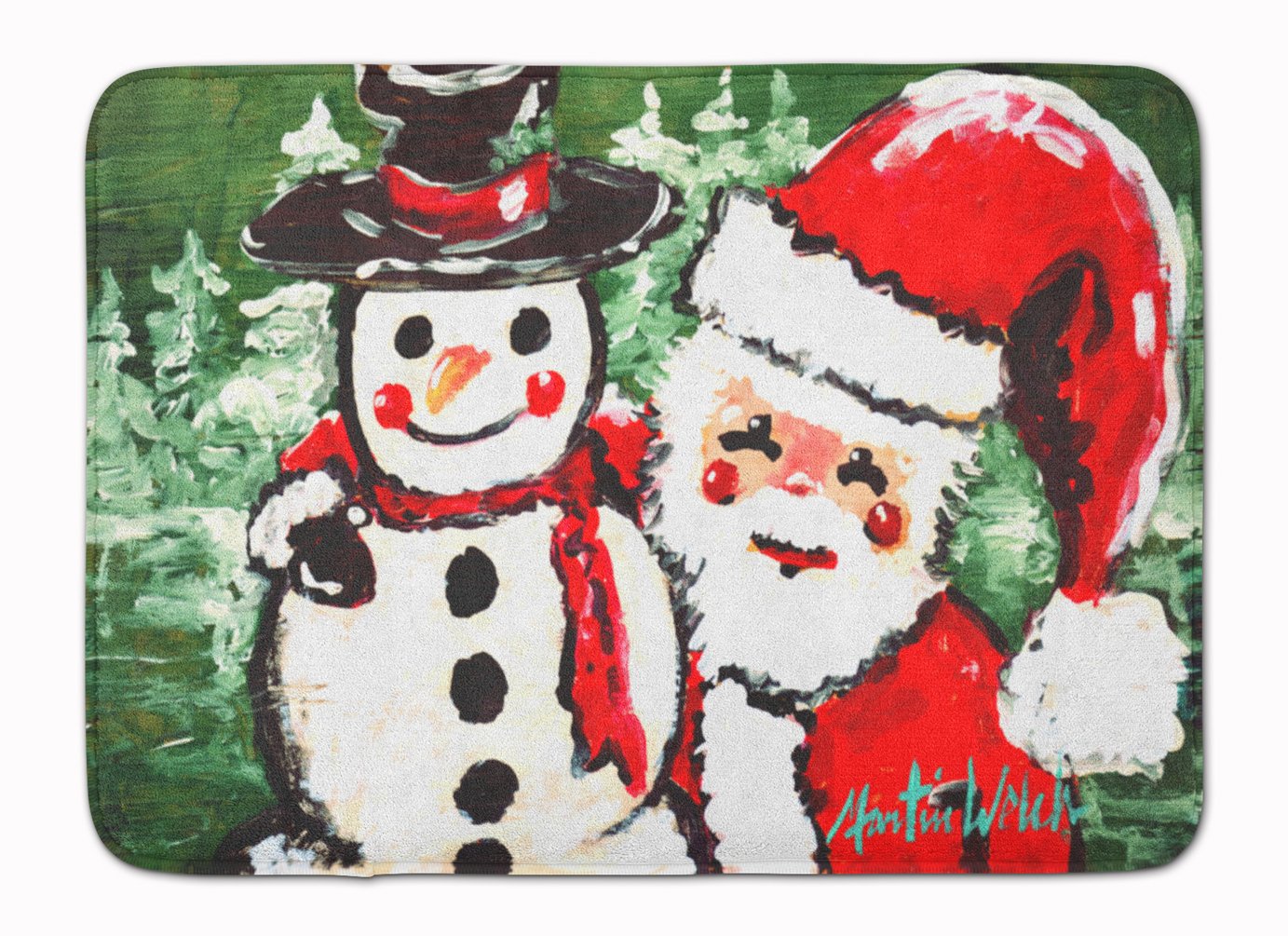 Tapis de sol bonhomme de neige et Père Noël Caroline's Treasures 48x68 cm