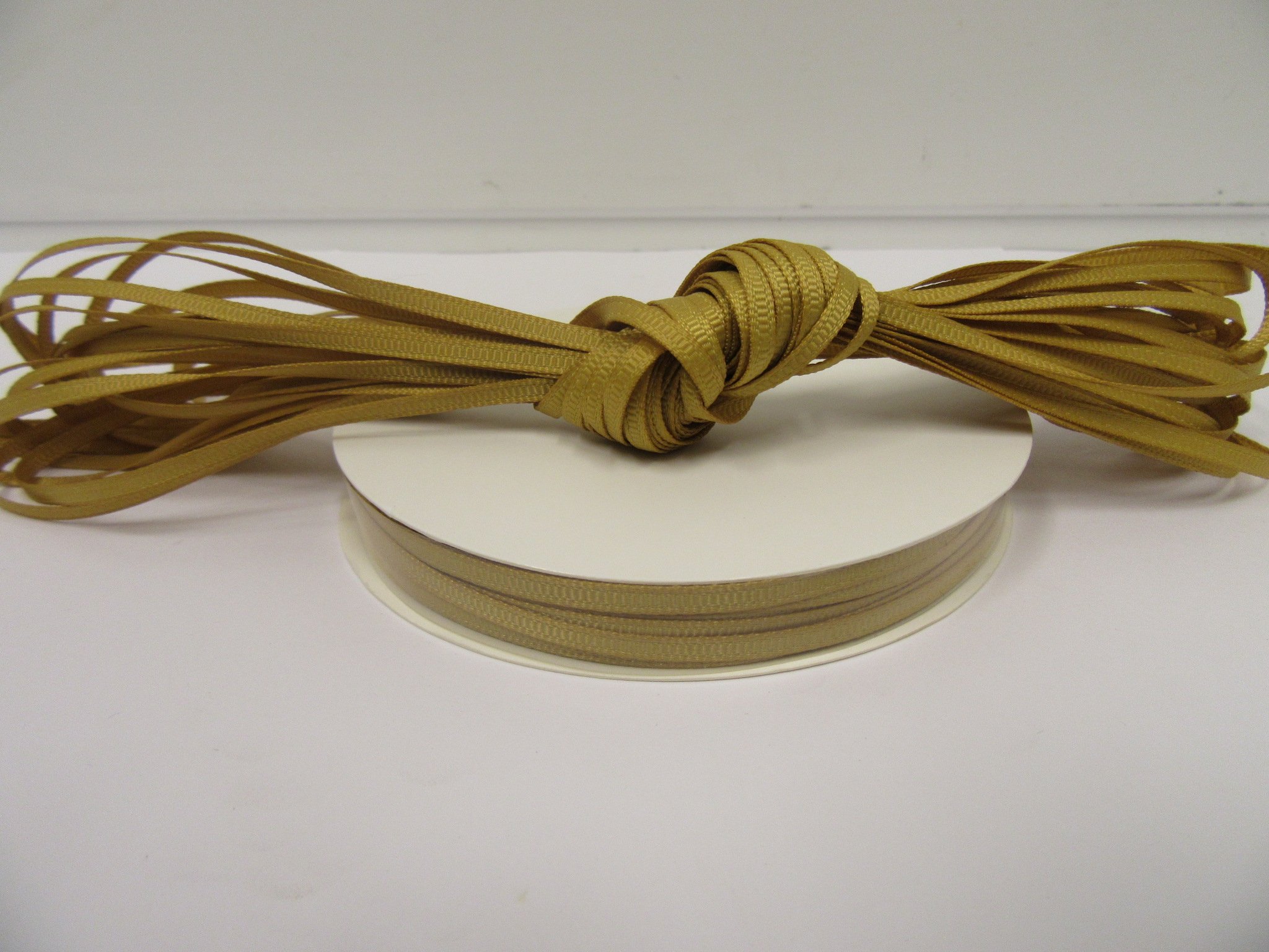 1 Bundle of 3mm x 10 metres Grosgrain Ribbed Ribbon Dark Gold Double Sided 3 mm