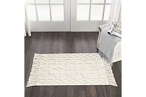 Uphome Boho Bathroom Rug 2' x 3', Small Farmhouse Kitchen Rugs with Tassels