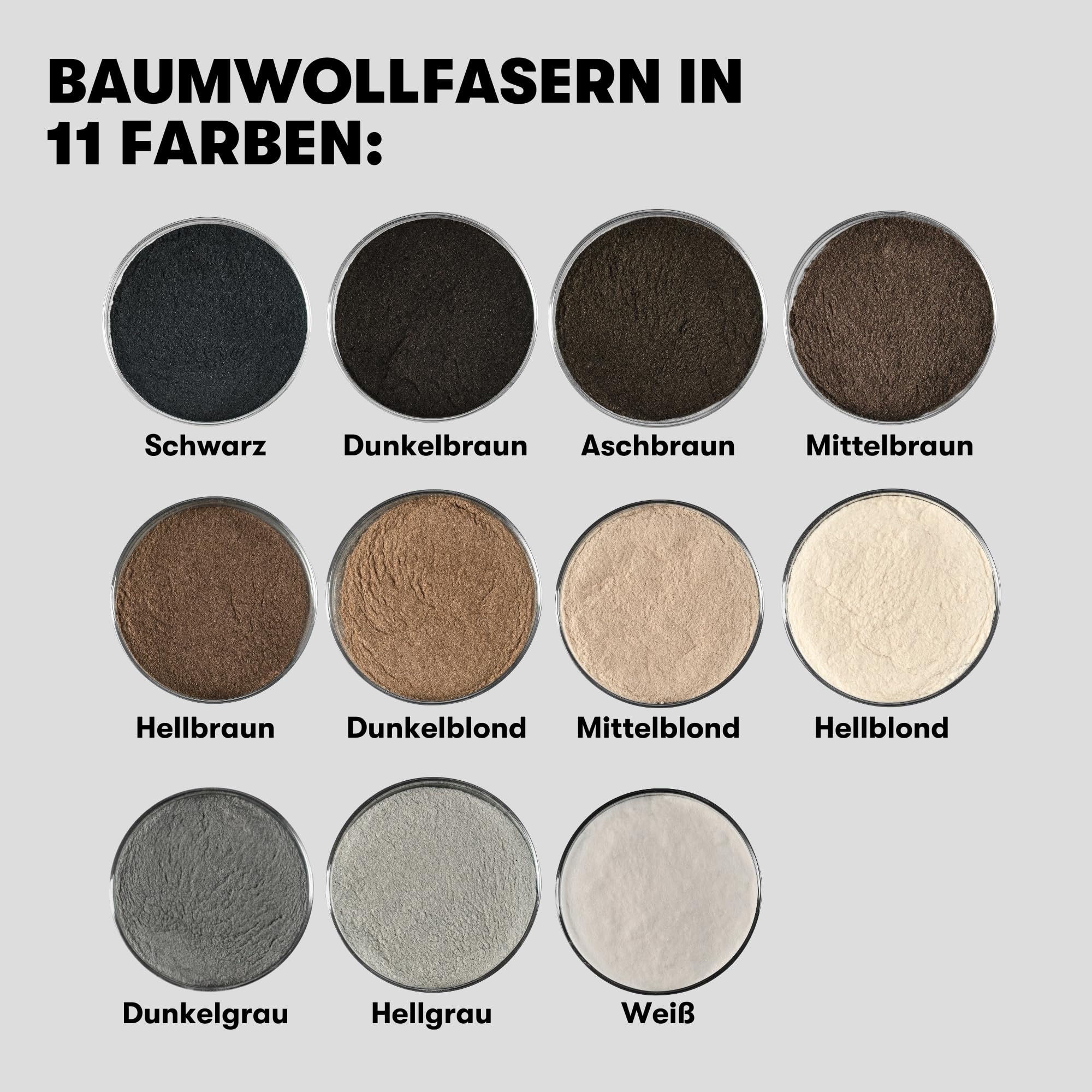 O.C. HAIRCARE Streuhaar Starter Set zur Haarverdichtung - für Scheitel, kahle Stellen am Ober- und Hinterkopf - von führenden Salons empfohlen - 11 Farben - widerstandsfähige Streuhaare