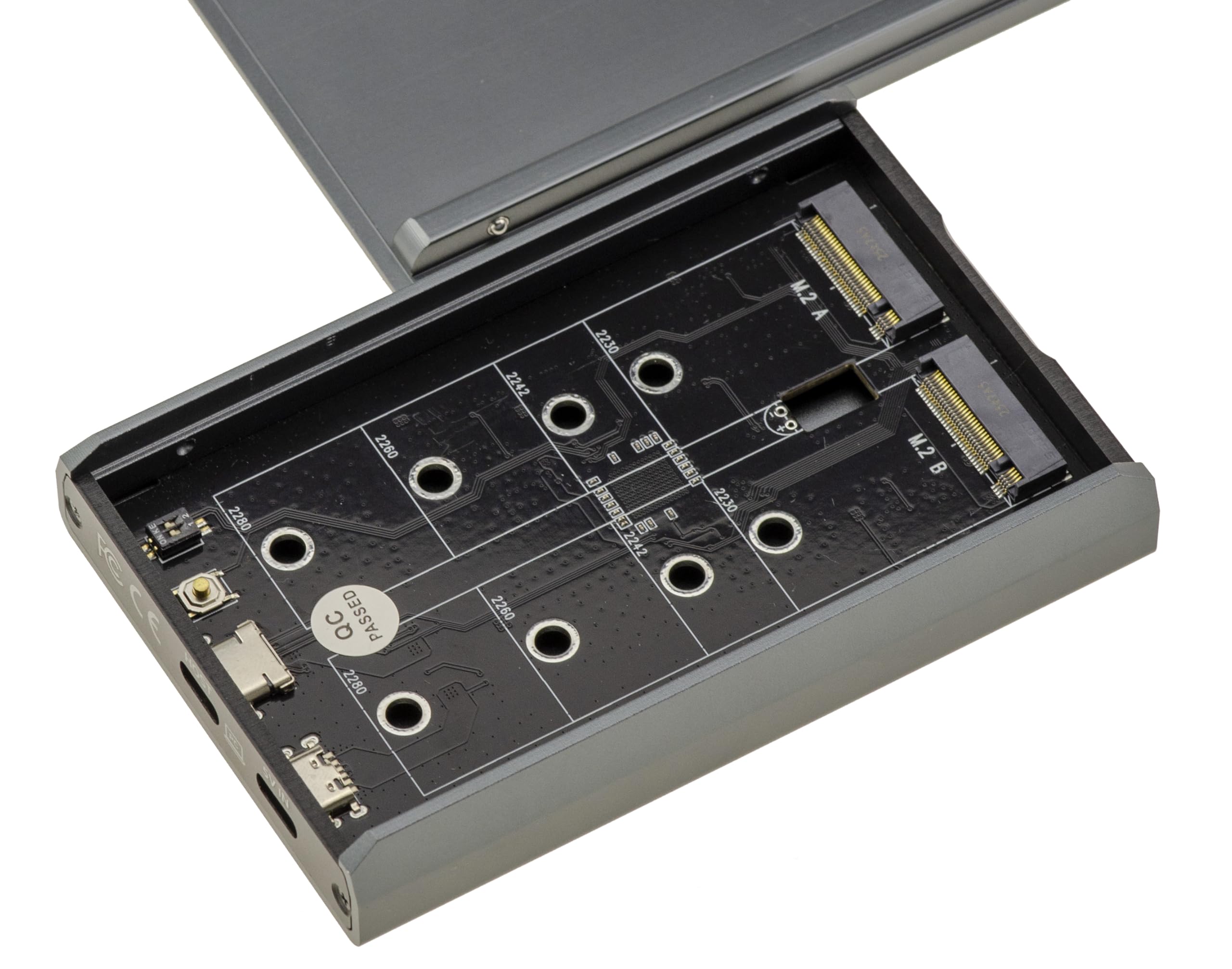 KALEA-INFORMATIQUE Custodia in alluminio RAID e stazione di clonazione USB 3.2 20G per 2 SSD M2 con doppio protocollo M2 NVMe e M2 SATA. Configurazione PM o RAID 0/1 e clonazione da un SSD all'altro
