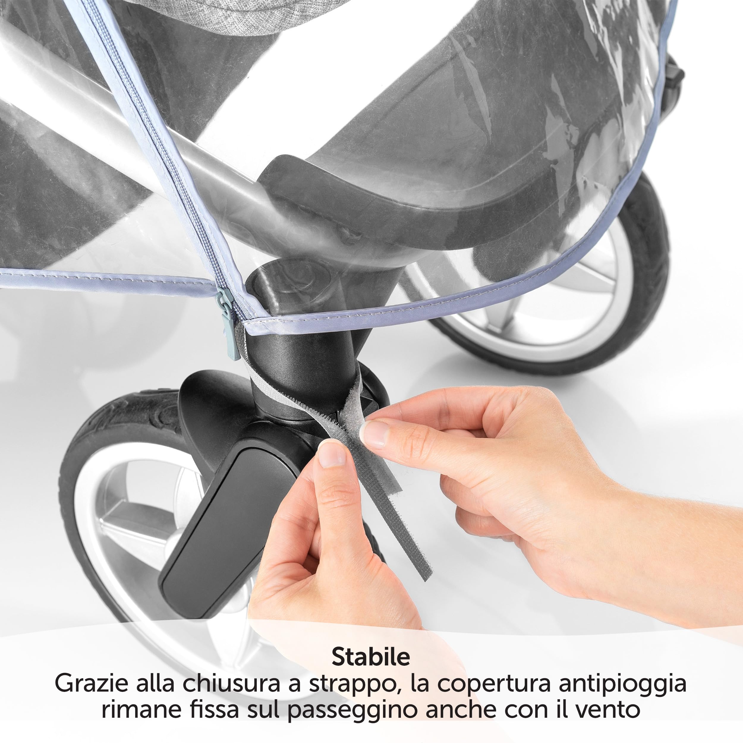 Zamboo Parapioggia Passeggino Universale con Finestra Richiudibile - Telo Antipioggia Trasparente