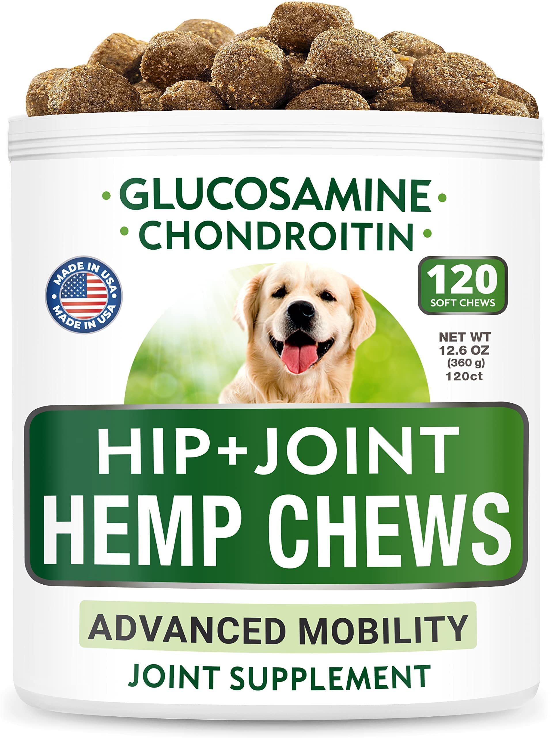 BARK&SPARK Glucosamine Dog Treats + Hemp Treats Bundle - Advanced Formula with Chondroitin, MSM, Omega-3 + Hemp Oil - Natural Joint Pain Relief Supplement - Made in USA - 2 x 120 Soft Chews - image 7