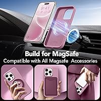 Vista 838 de GONEZ Funda de silicona para iPhone 15 Pro Max, compatible con Magsafe, protector de cámara + protector de pantalla, forro de microfibra suave Negro