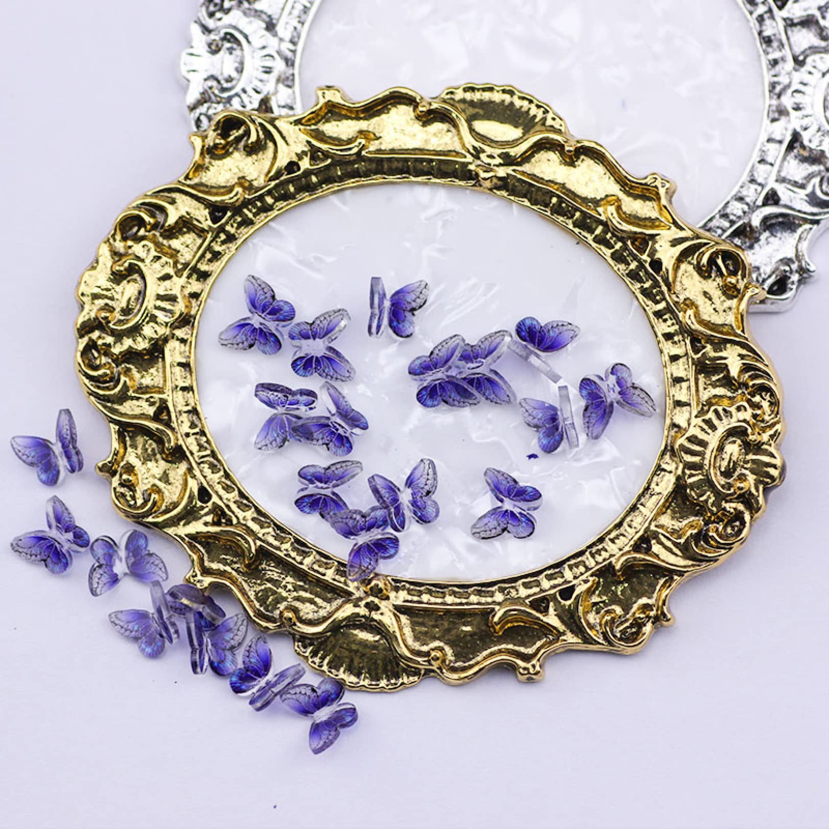 Butterfly Nail Rhinestone Multi-Color Resin Rhinestone 3D Charm Set DIY Nail Art Decoration Crystal Embellishments