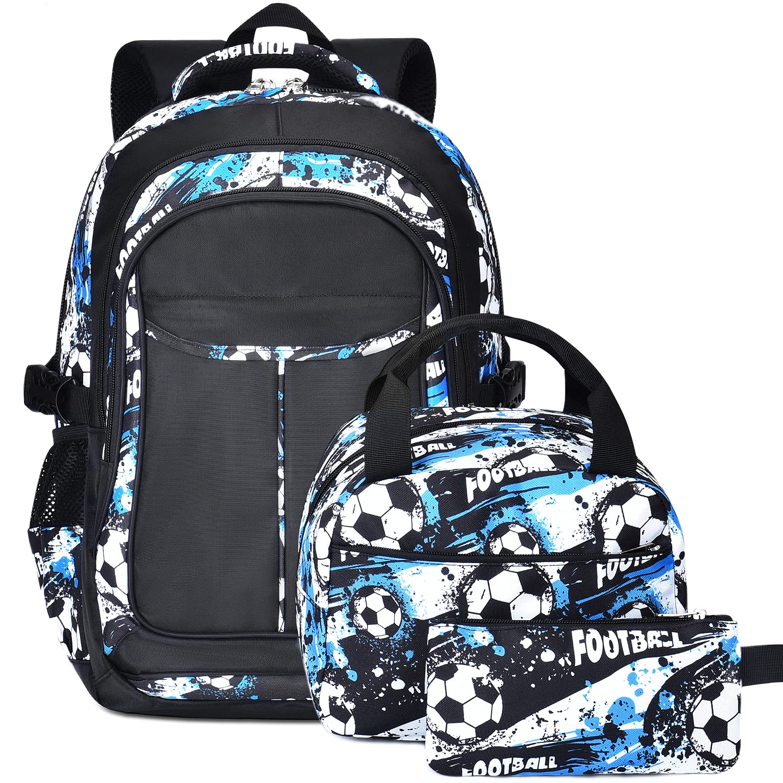 OOPOR Mochilas Escolares Juveniles para Chicos - 3 IN 1 Mochila Infantil Instituto Grande a Prueba de Salpicaduras Aesthetic Casual Material Tela Cremalleras Metal Estuche Bolsa Regalo Adolescente 6 Colores
