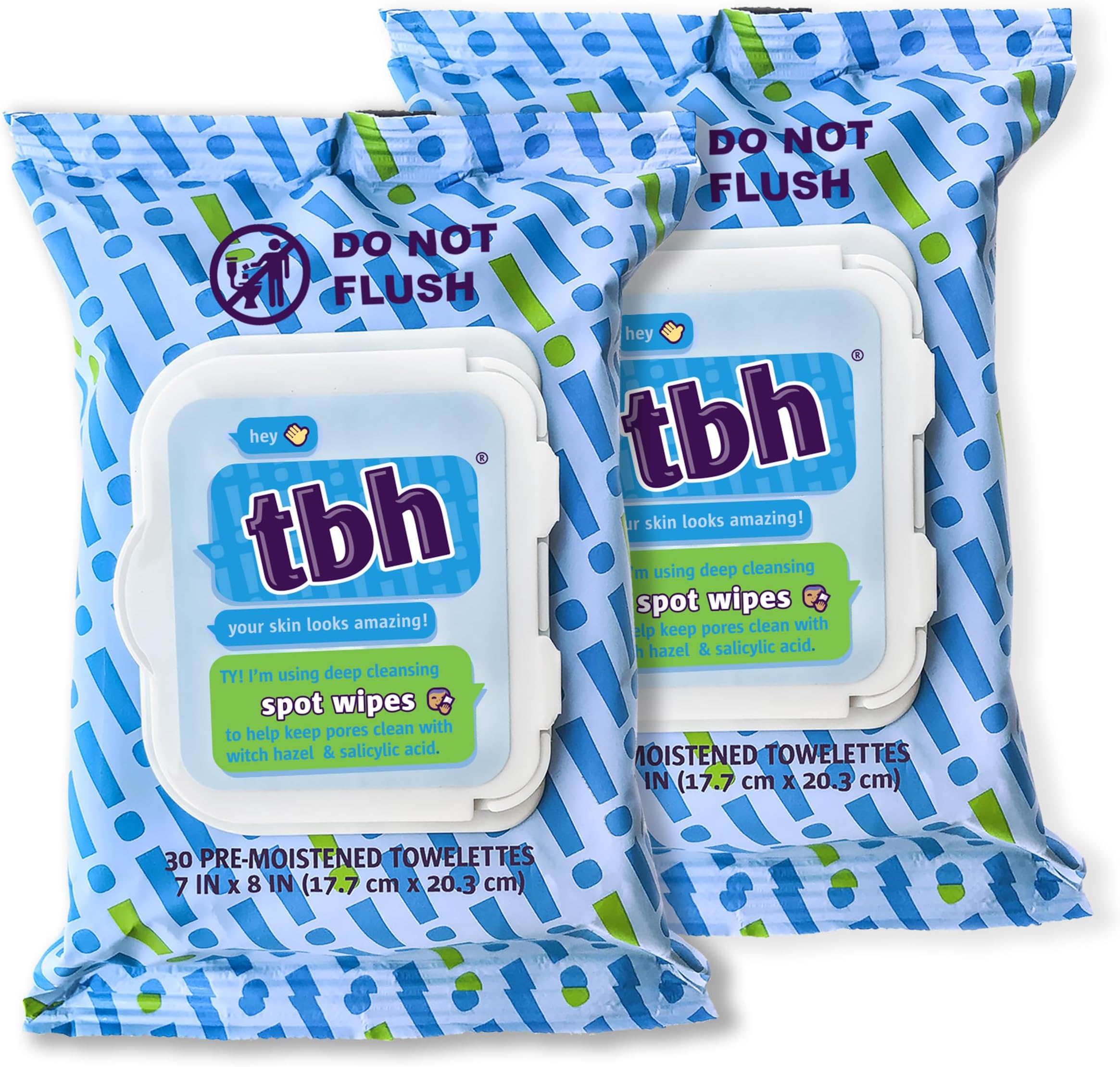 TBHKids Spot Foam Face Cleaning Spot Wipes for Kids, Preteens, and Teens with Sensitive Dry Oily Skin