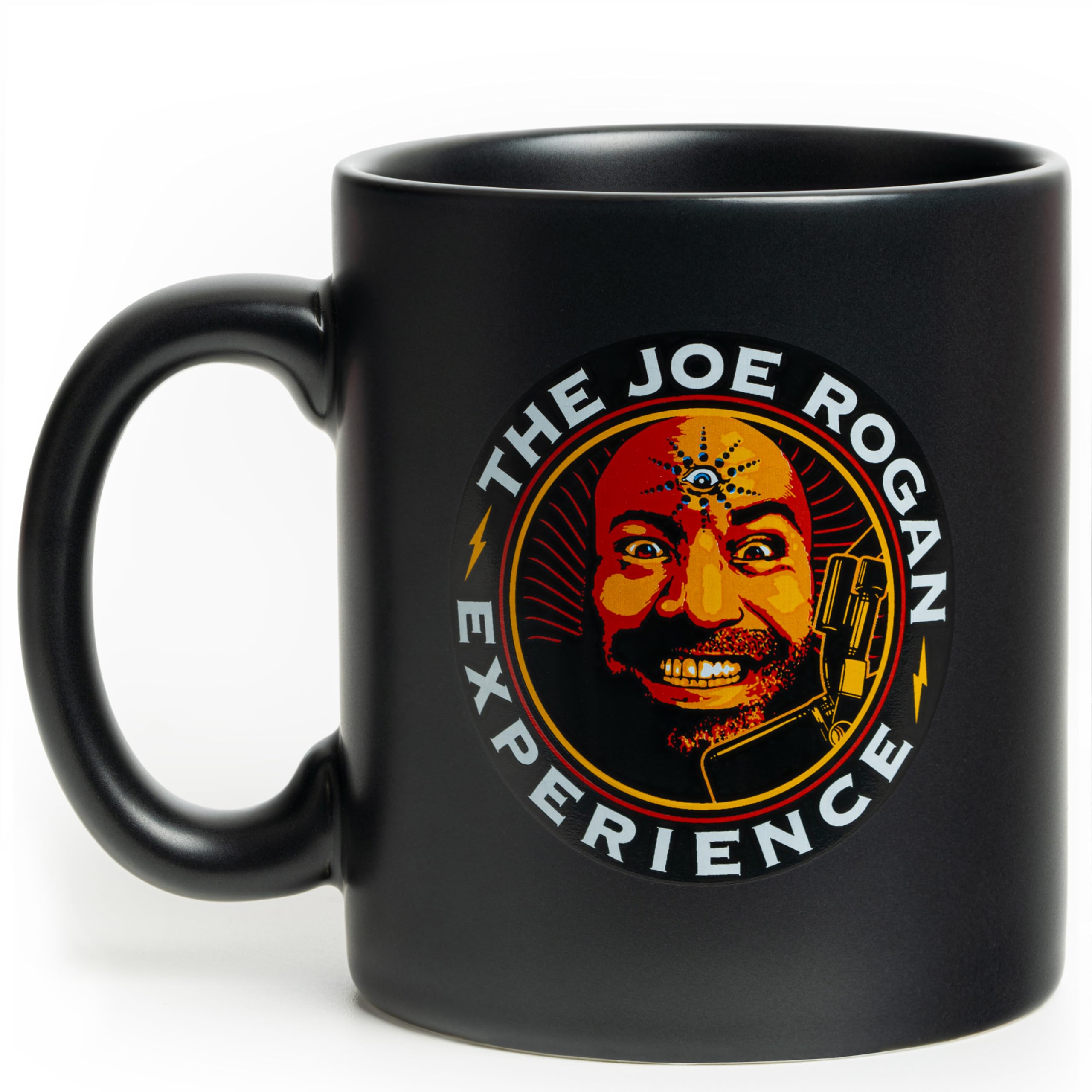 HSIRYAOHD The Joe Rogan Experience Podcast 11oz Ceramic Matte Black Mug Artwork On Both Sides Giftable Foam Box Protection