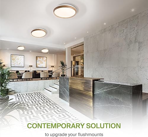 Miniatura 4 de ASD Lámpara de techo LED de 20 pulgadas de montaje empotrado - Modernas lámparas de techo de 42 W 2098 LM, 2700-5000 K regulables de madera