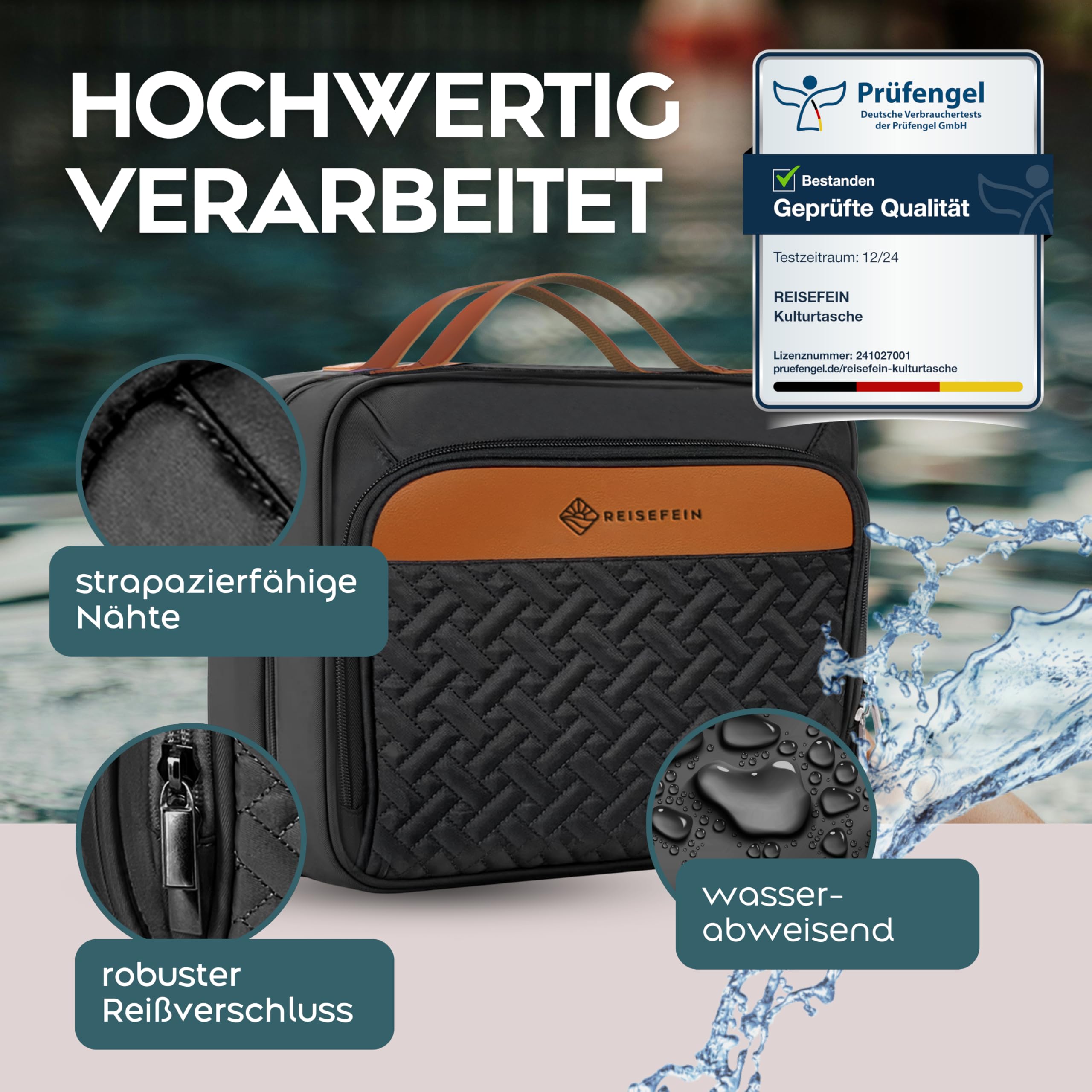 Neceser grande para mujer, 3 en 1, con 4 compartimentos, compartimento para joyas y neceser de maquillaje, práctico neceser para viajes y orden, Negro , Neceser colgante para mujer, 4 compartimentos