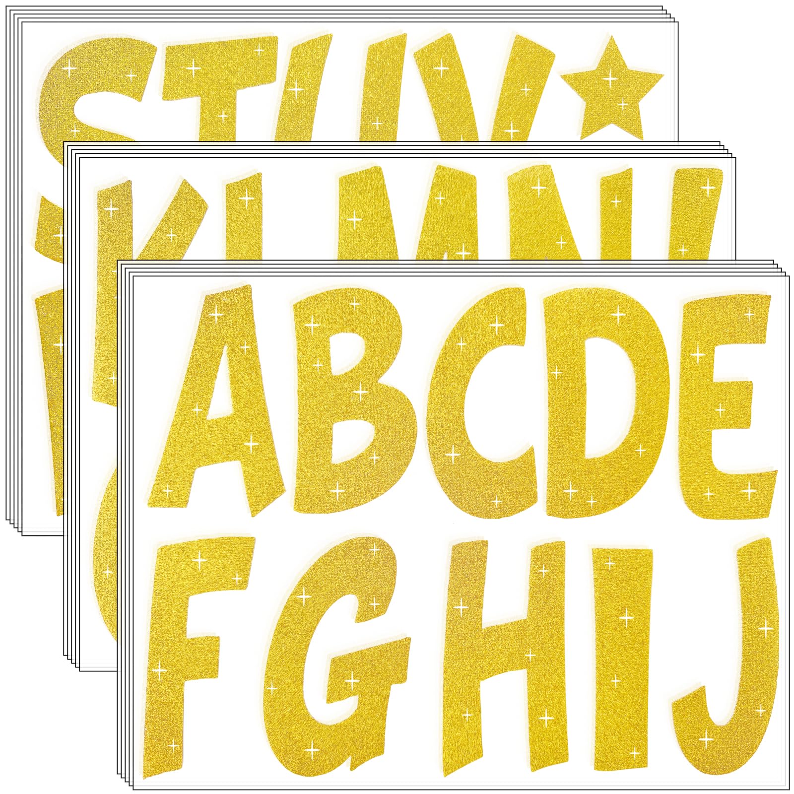 Waynoda 155 Pieces Bulletin Board Letters 15 Sheets 4 Inch Glitter Letter Stickers for Poster Board Stick on Letters for Bulletin Board Display Home