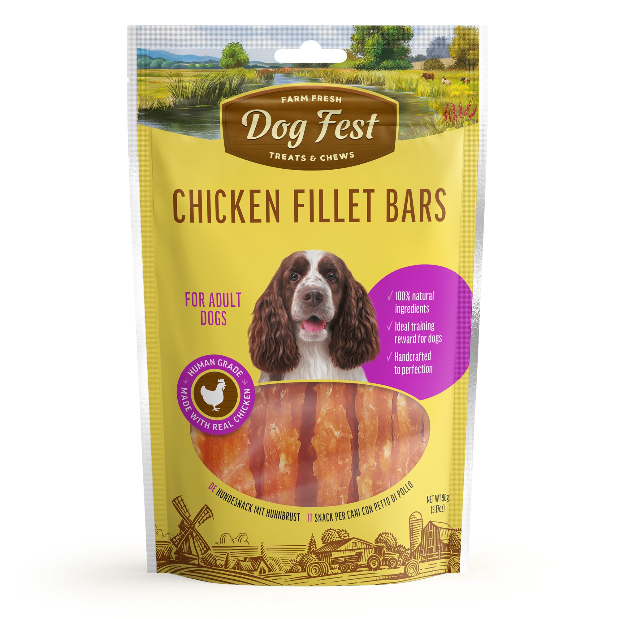 Dog Fest Premium Chicken Fillet Bars, High Meat Content Natural Dog Treats for Medium & Large Dogs - Image 2