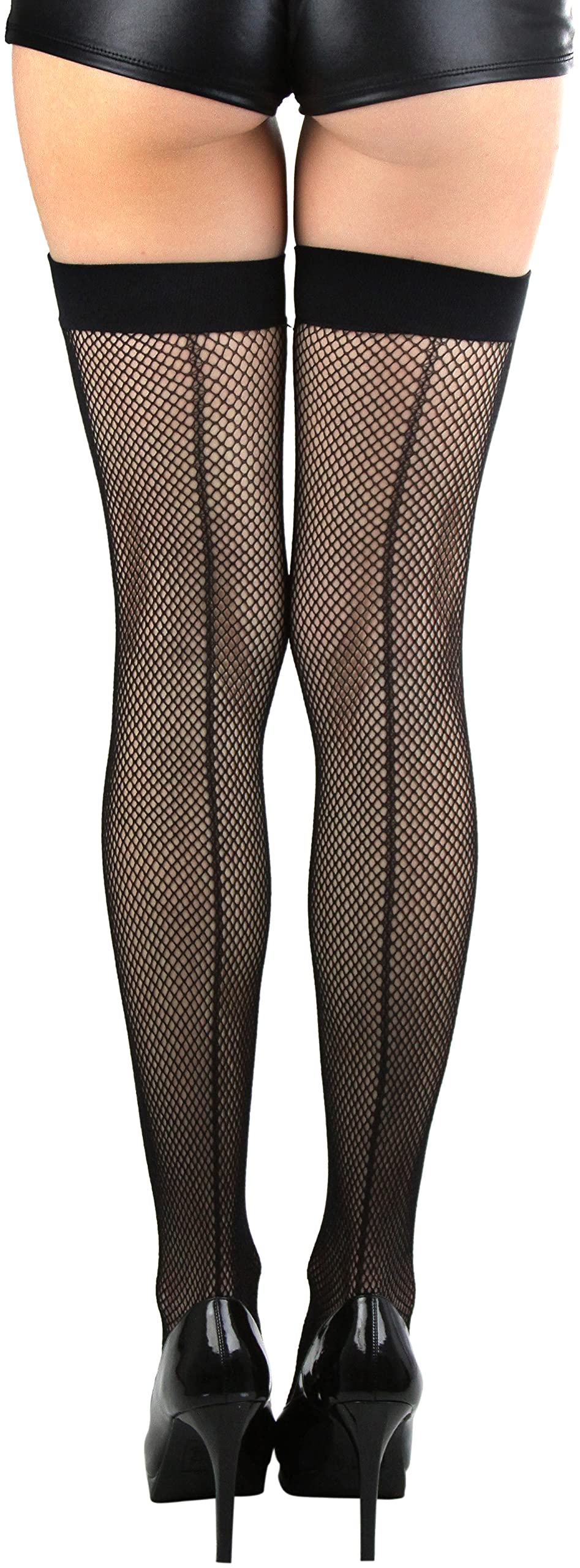 ToBeInStyle Women’s Fine Classic Fishnet Thigh High Stretch Nylon Novelty Stockings