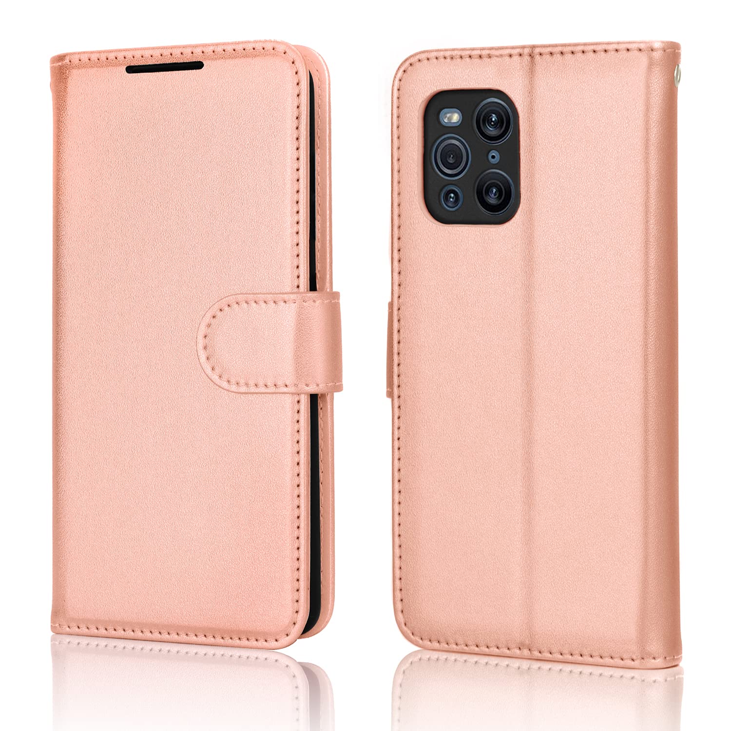 Asuwish Compatible With OPPO Find X2 Neo Wallet Case And Tempered Glass Screen Protector Card Holder Stand Leather Flip Cell Accessories Phone Cover For X 2 X2Neo FindX2 Women Men Rose Gold - View #7