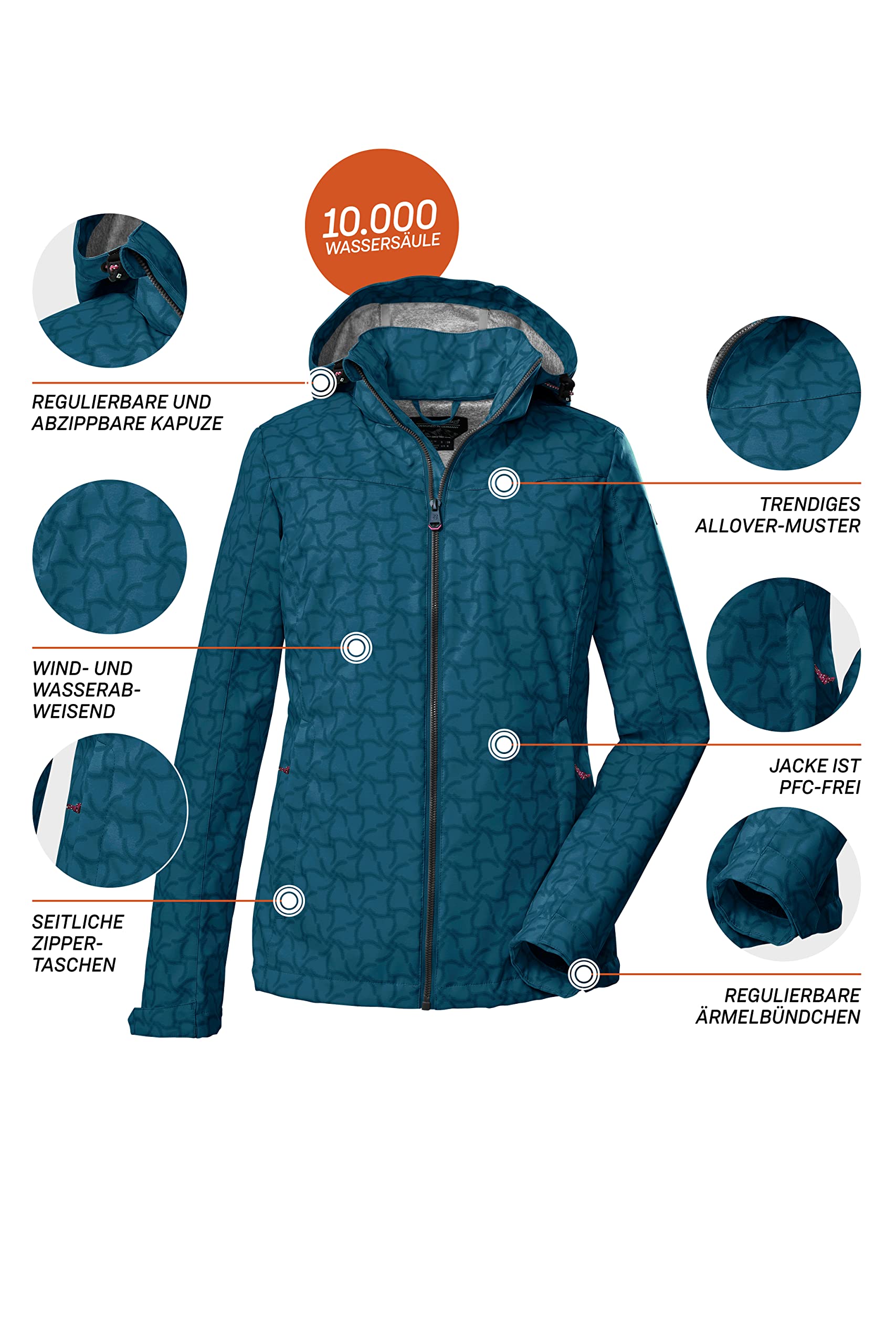 Killtec Kurtka softshell/kurtka outdoorowa z odpinanym kapturem Kobiety Kos 90 Wmn Sftshll Jckt