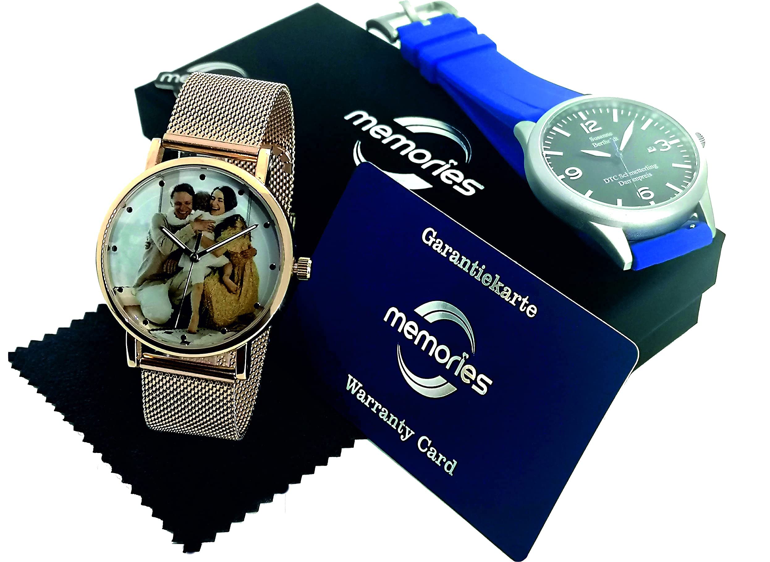 memories Reloj con foto personalizada reloj de 40 mm con imagen 3BAR reloj fotográfico fabricado en Alemania, plata, Correa